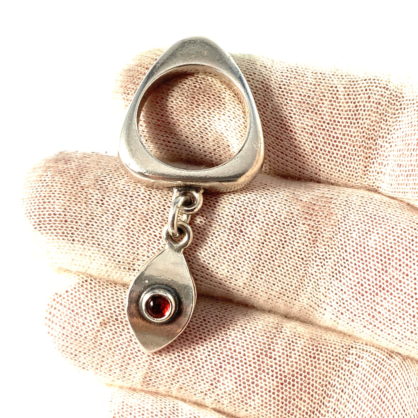 Kalevala Koru, Finland Vintage Kinetic Signed Designer Sterling Silver Ring.