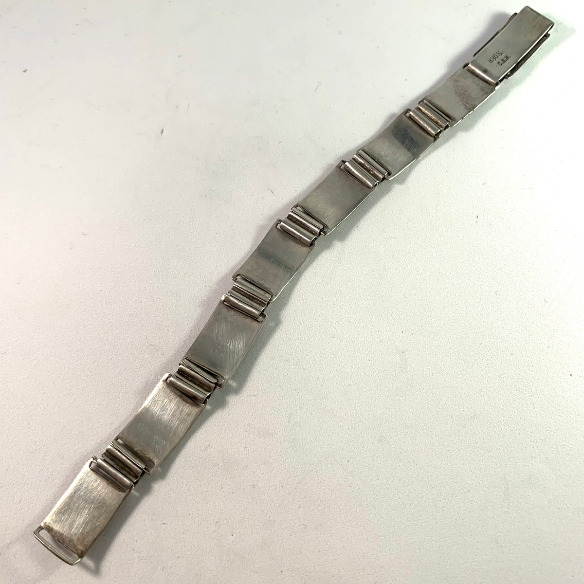 CB Hansen, Denmark Vintage 1950s Solid 830 Silver Panel Bracelet.