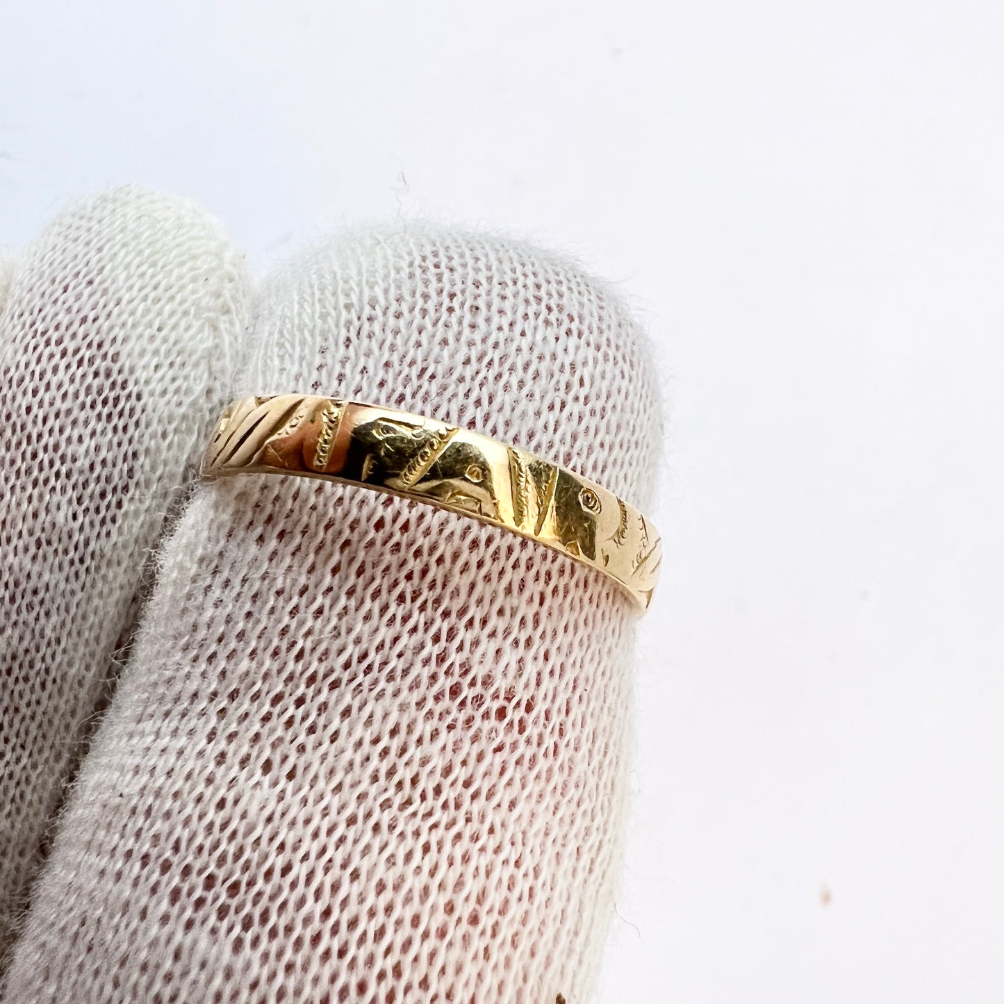 ノルドストローム、スウェーデン、1911年。アンティーク 18K ゴールド結婚指輪。