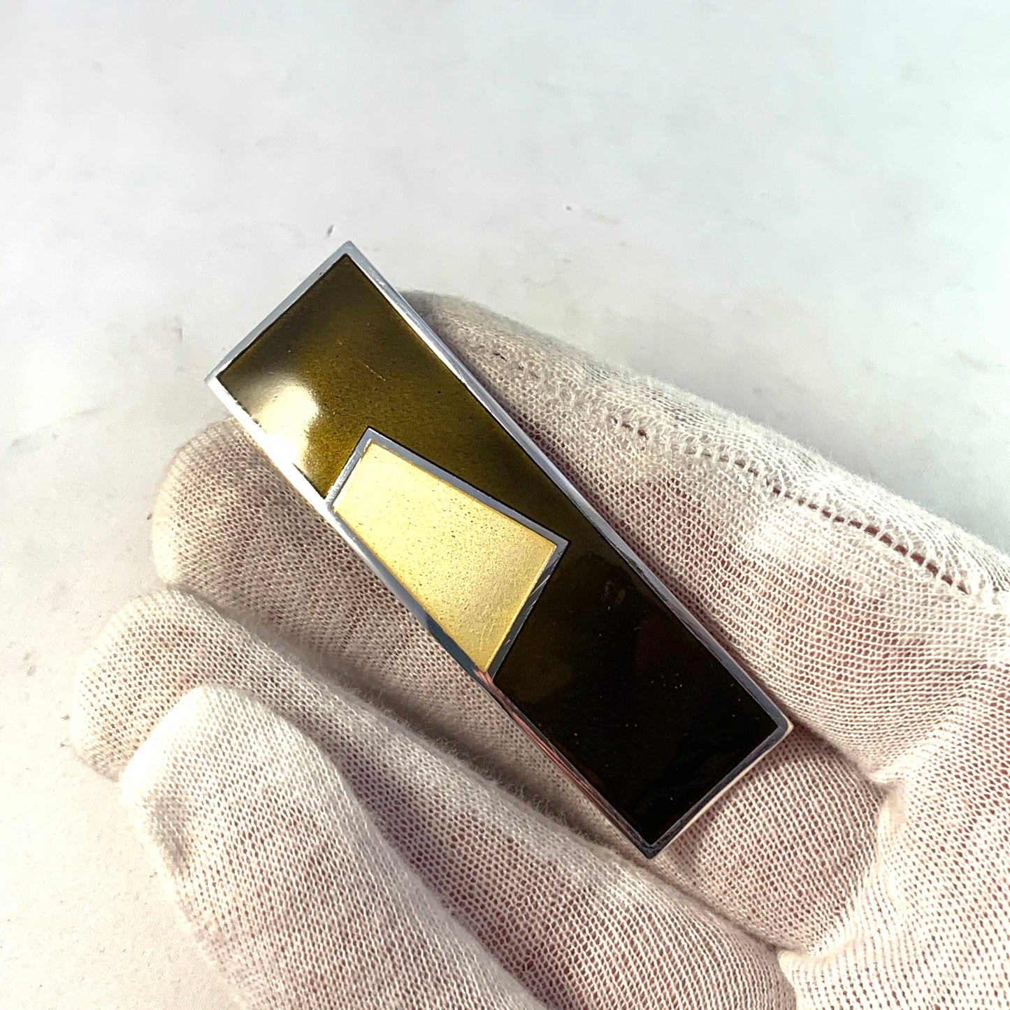 David-Andersen, design Millie Behrens, Norway Sterling Silver Enamel Brooch.