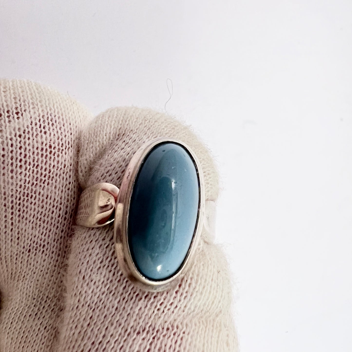 North Sweden 1960s-70s. Solid Silver Bergslagen-stone Ring.