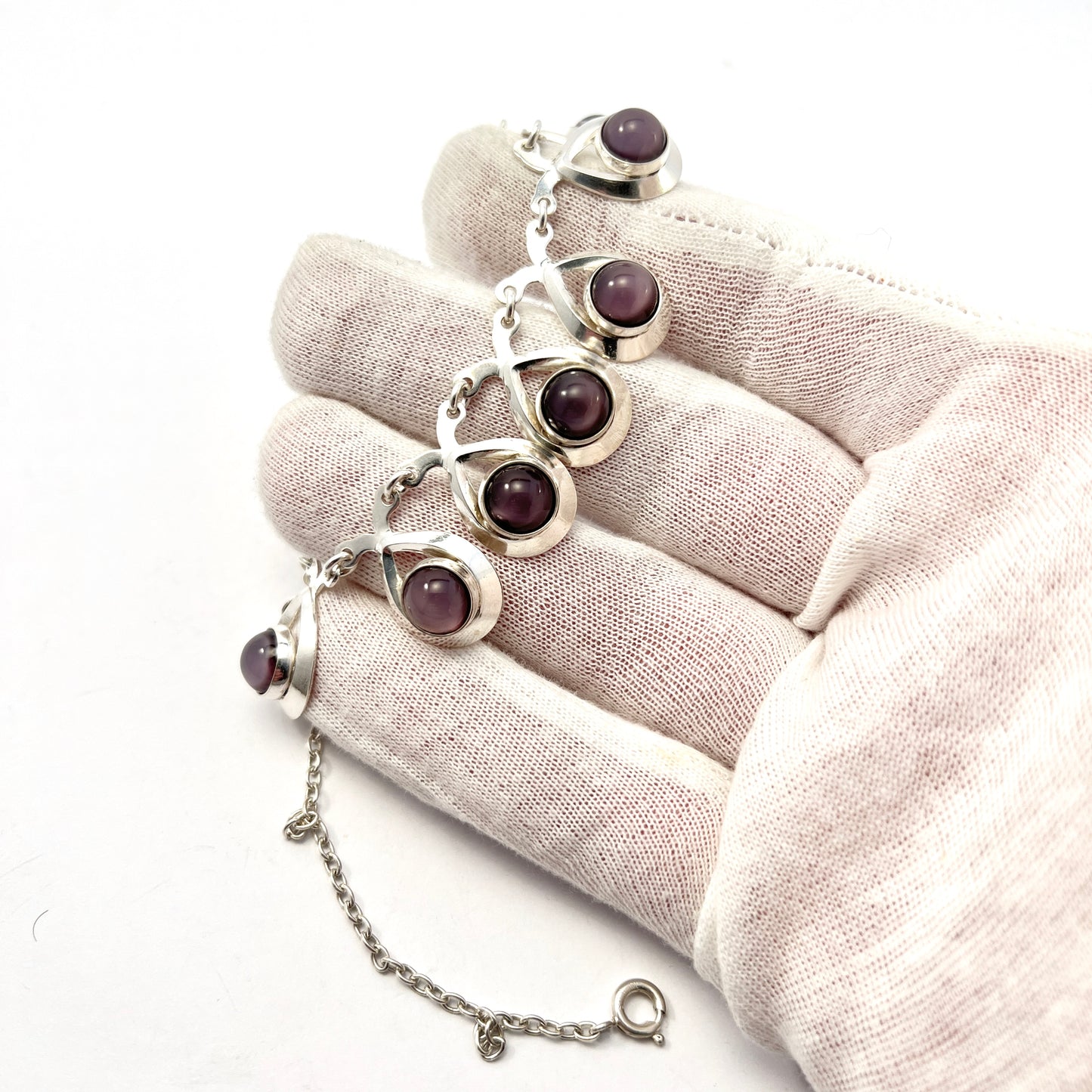 Herman Siersbøl デンマーク 1950-60 年代。スターリング シルバーのアメジスト ネックレス。