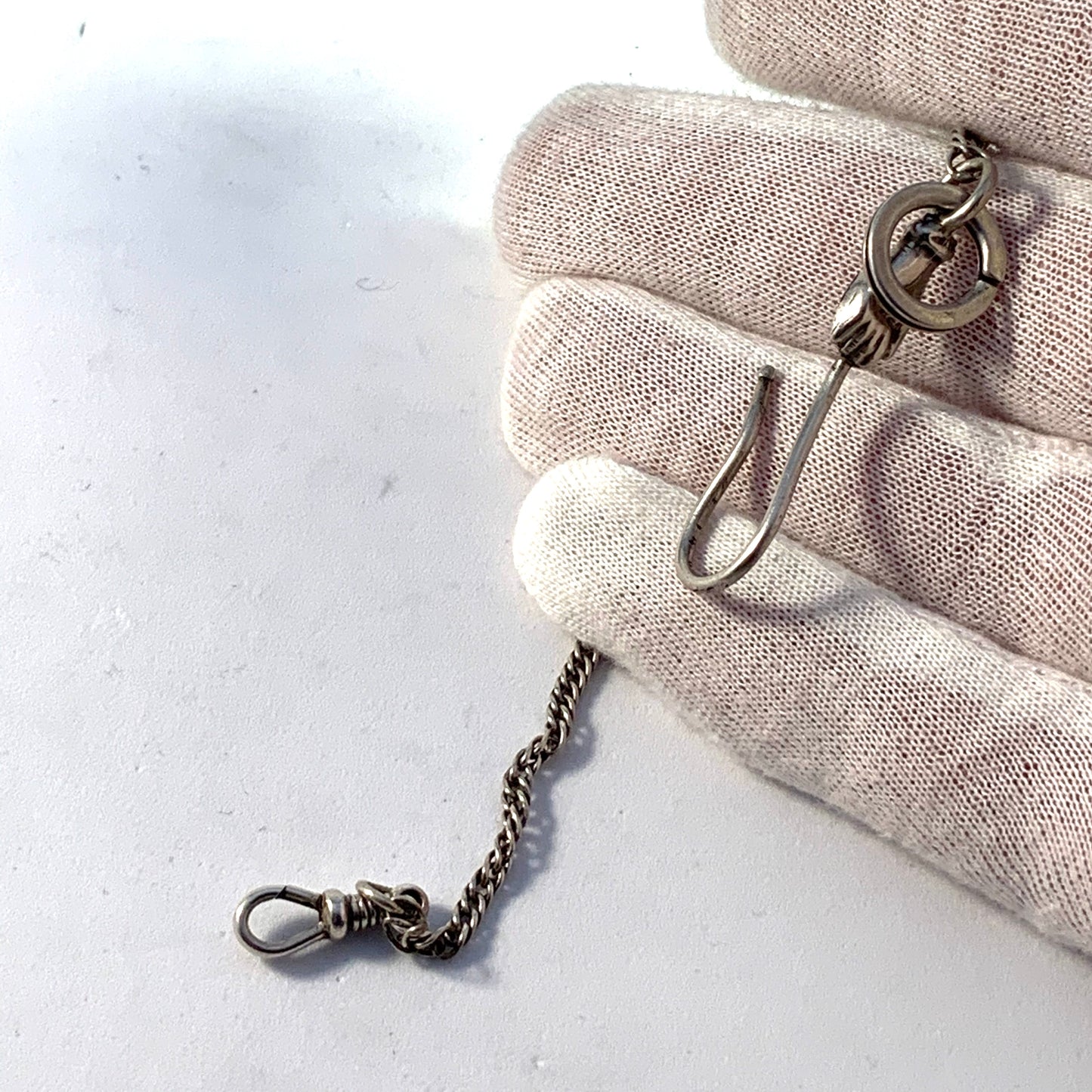 Victorian 830 Silver Watch Chatelaine Chain