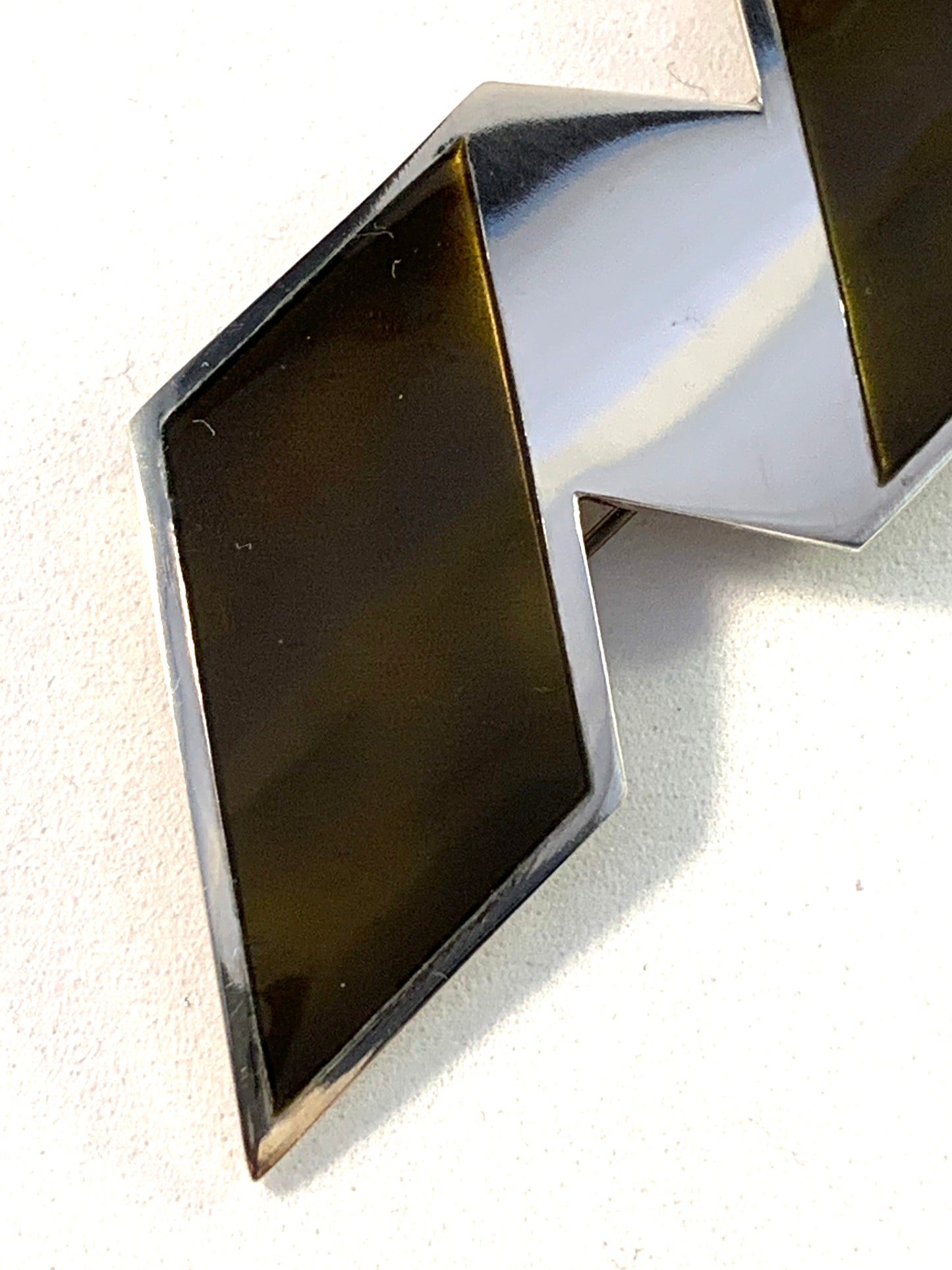 Millie Behrens for David Andersen, Norway Large 4.3in Sterling Silver Enamel Brooch.