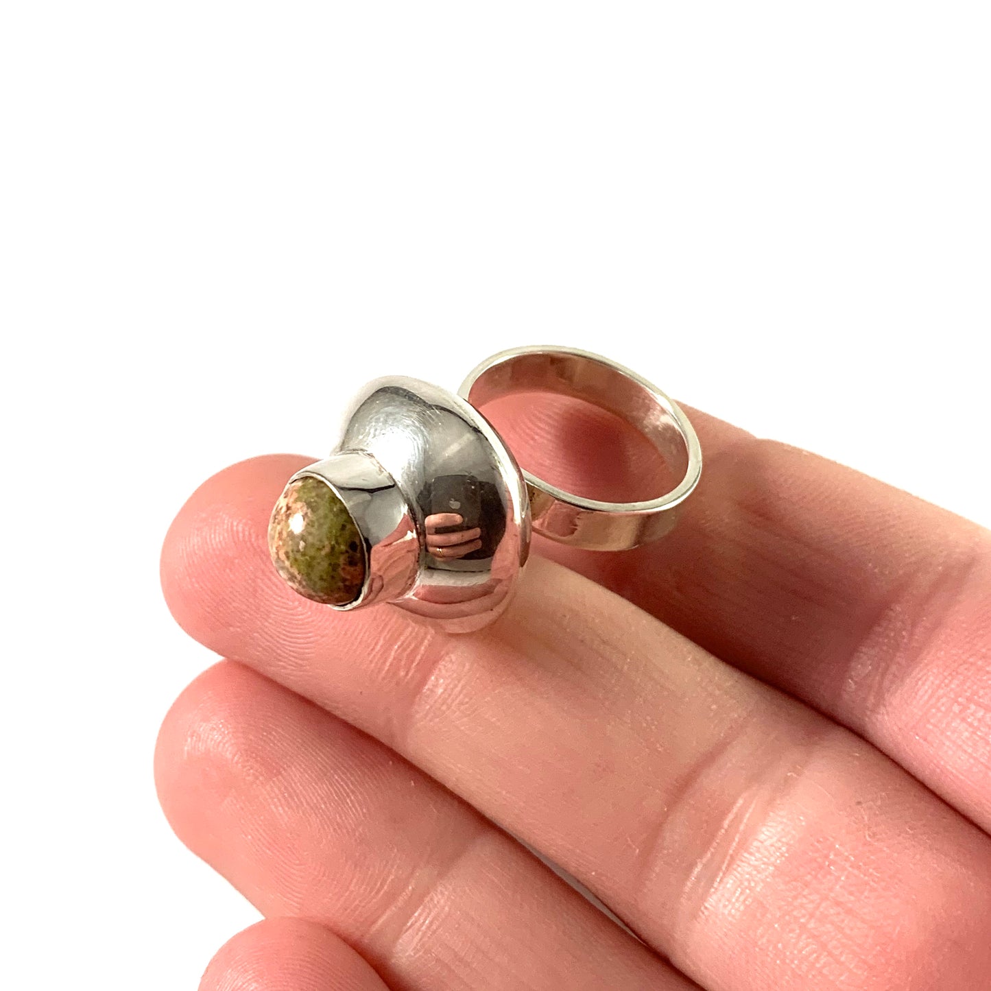 Sweden Vintage Bold Sterling Silver Hardstone Ring.