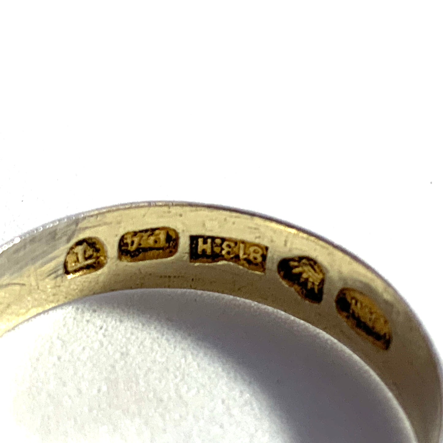 Kaarle August Wahlroos, Finland year 1896 Solid Silver Men's Wedding Band Ring.