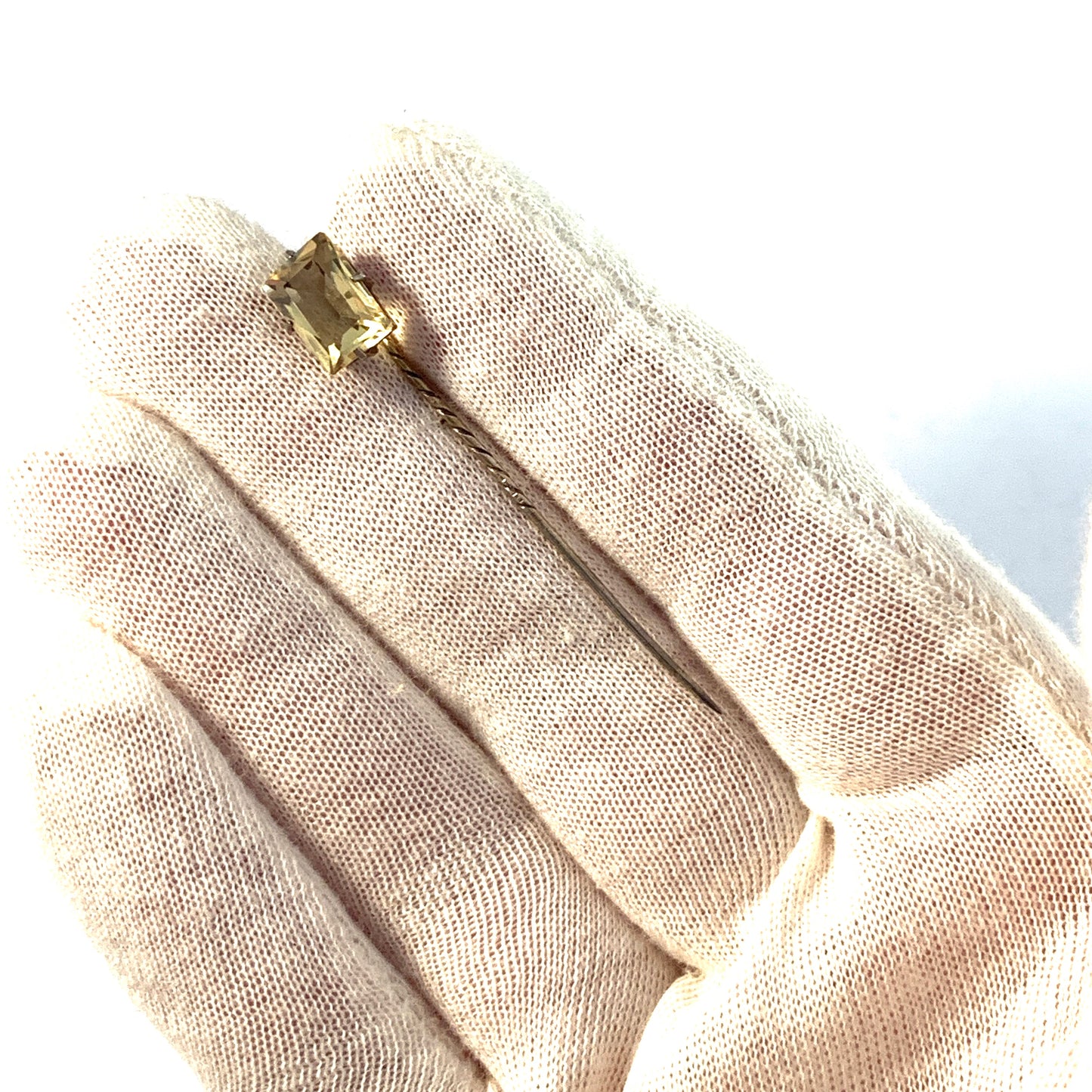 Sweden c 1930-40s. Vintage 830 Silver Citrine Pin. Boxed.