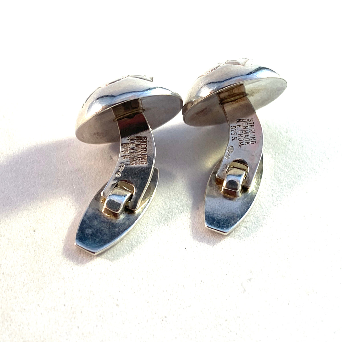 Niels Erik From, Denmark. Vintage Mid Century Sterling Silver Pair of Cufflinks.