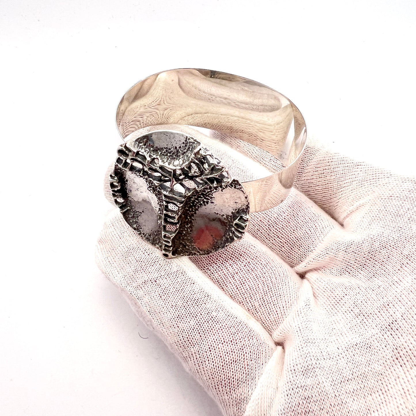 Teka Theodor Klotz, Germany 1960-70s Vintage Modernist Sterling Bracelet.