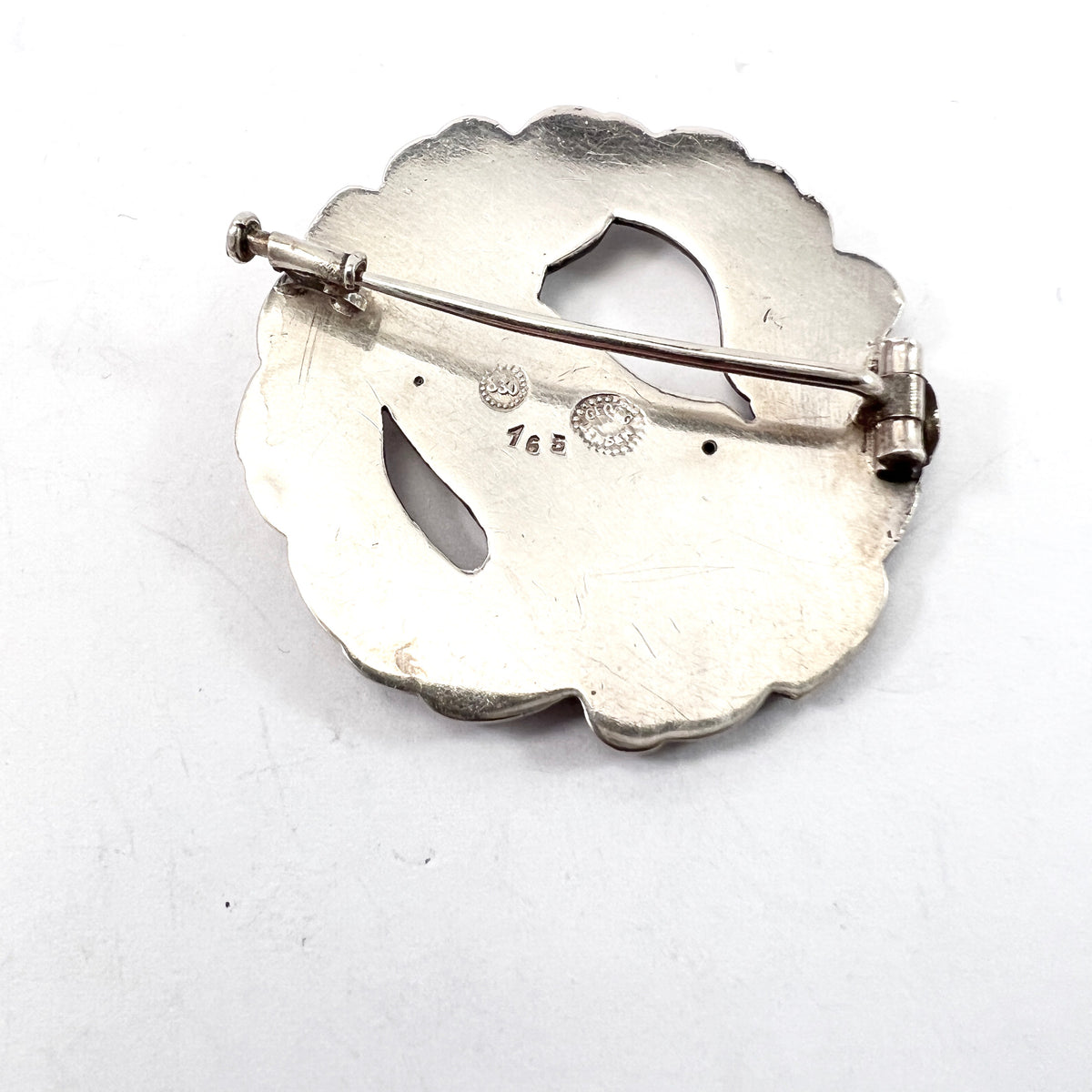 Early Georg Jensen 1915-27 Antique Art Nouveau 830 Silver Brooch. Design no 165.