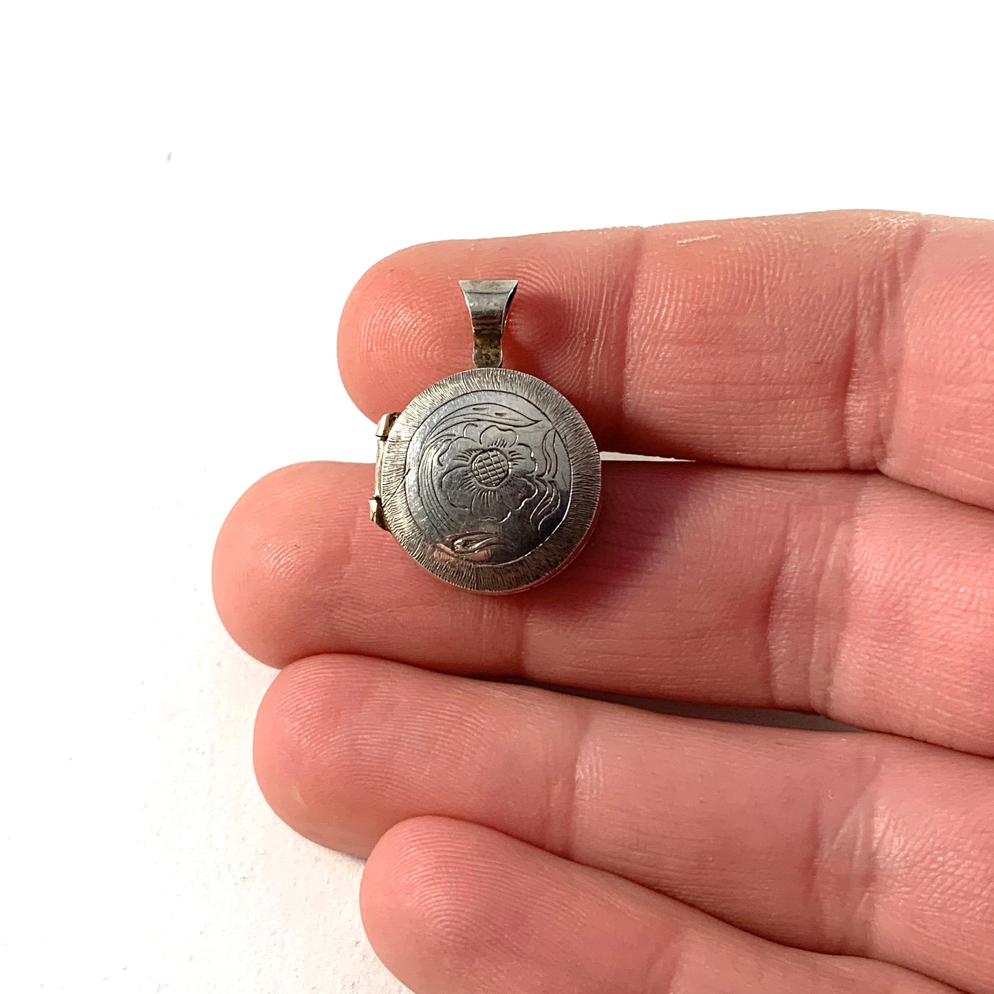 Emanuel Forssman, Sweden year 1850 Victorian Silver Locket Pendant.