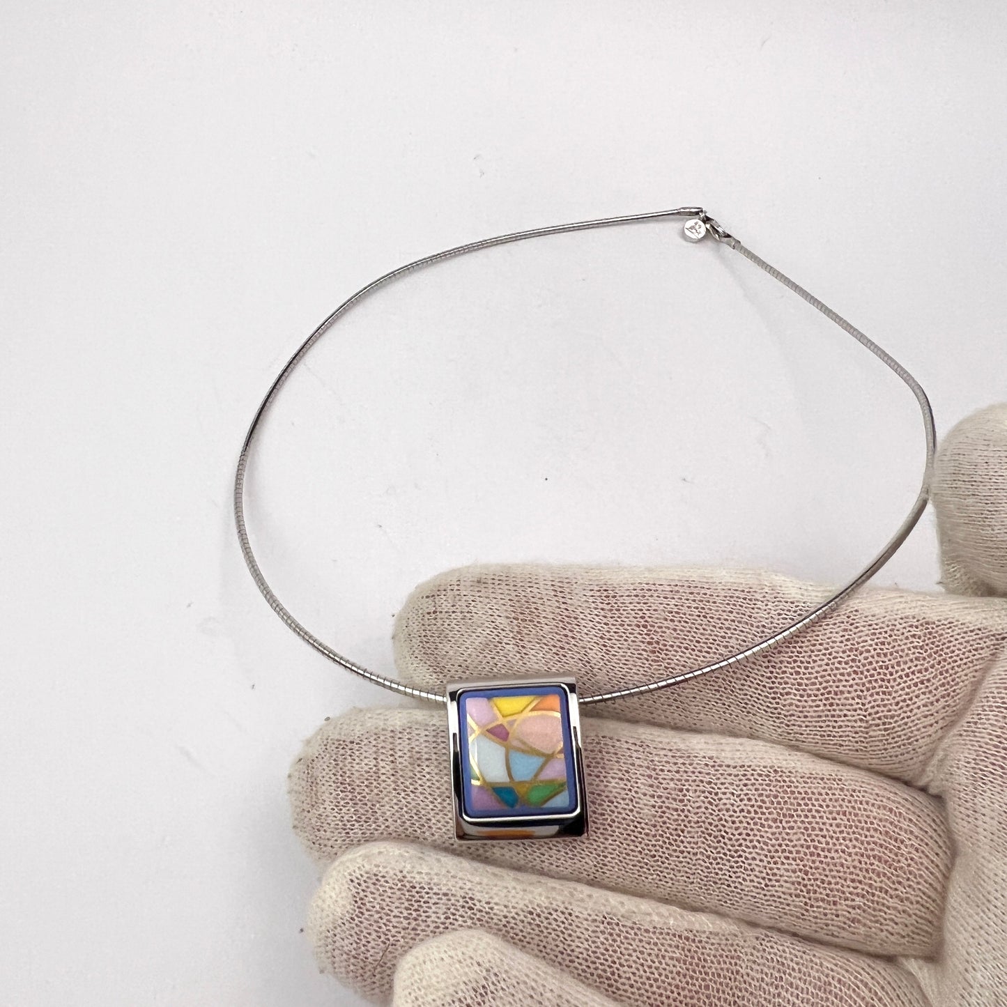 Frey Wille, Austria. Design Ode to Joy of Lif Square Pendant Necklace. Boxed.