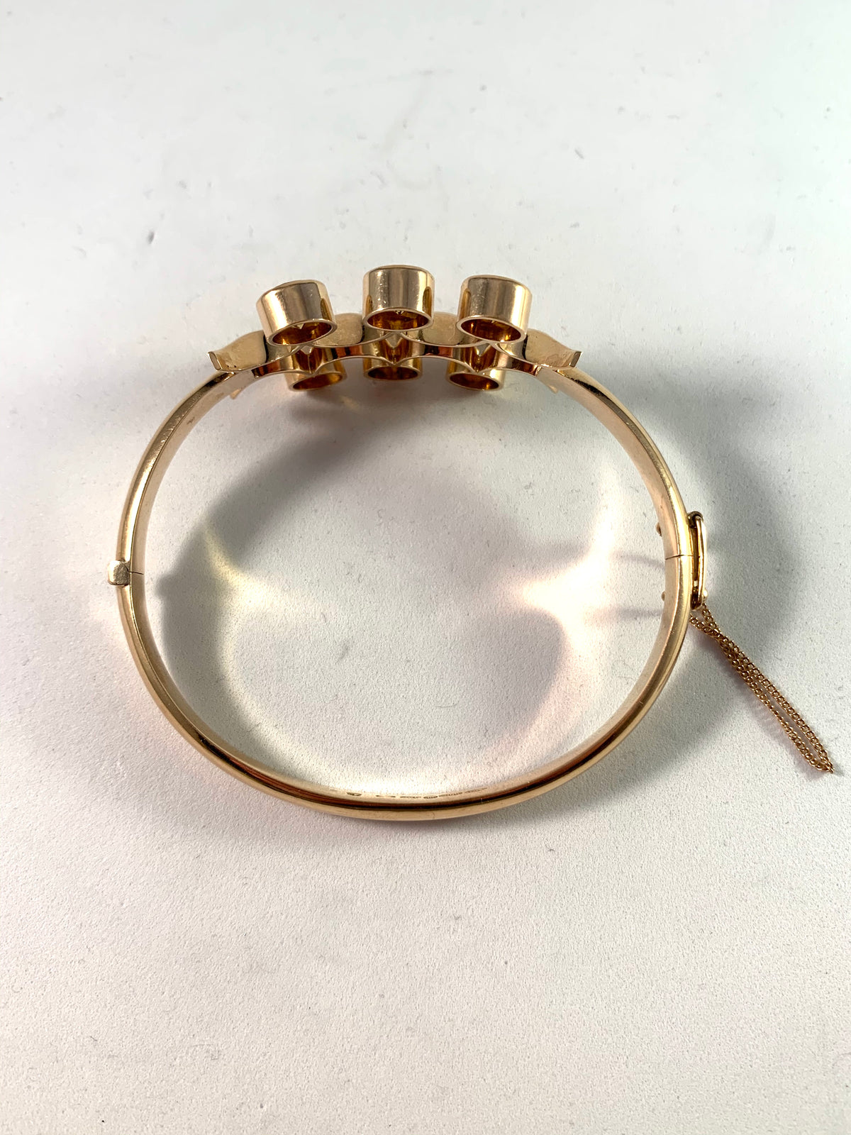 Nils Westerback, Finland year 1961, 14k Gold Citrine Bangle Bracelet