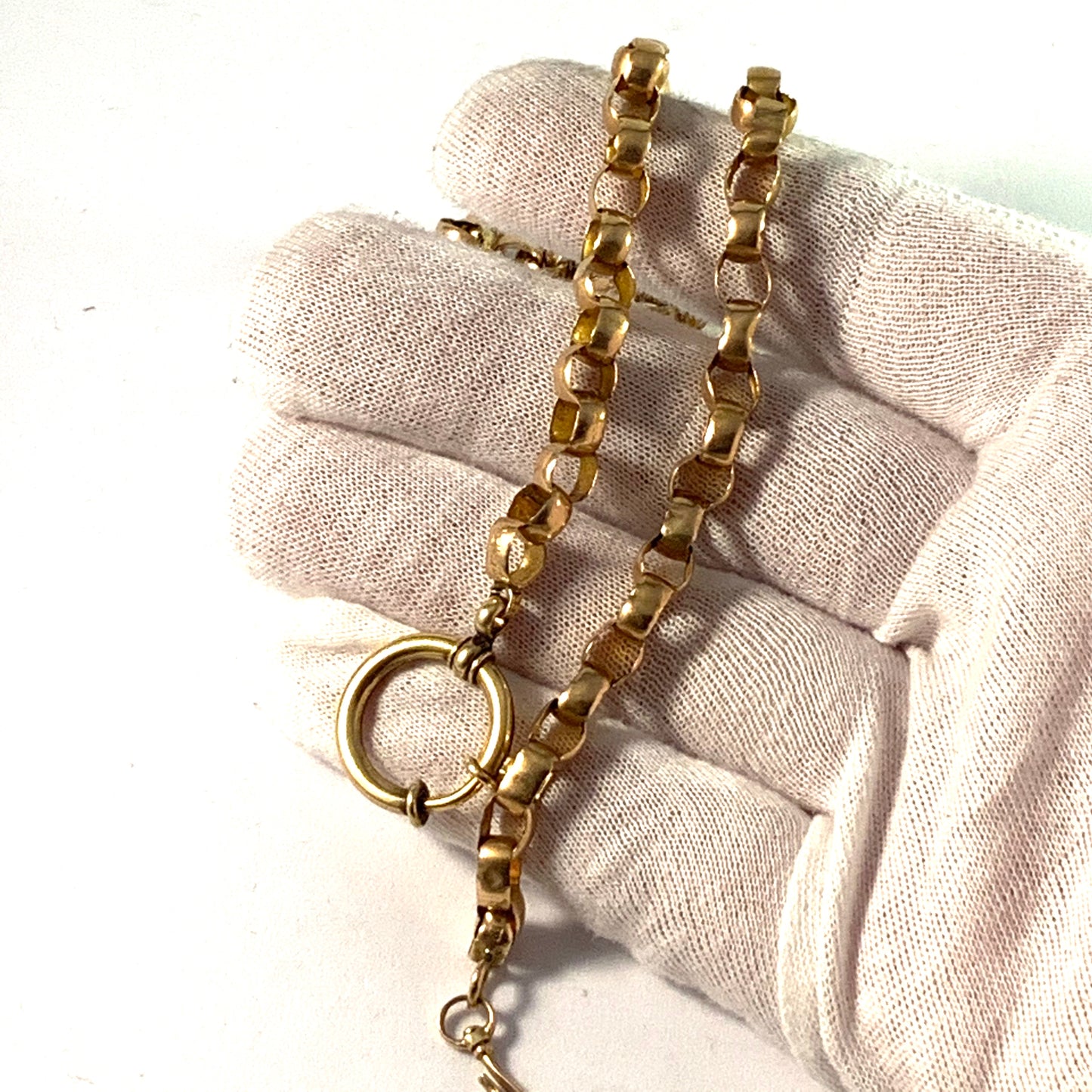 G Graumann、スウェーデン、1863 年、ビクトリア朝時代の 18k ゴールド ウォッチ チェーン。(ネックレス)