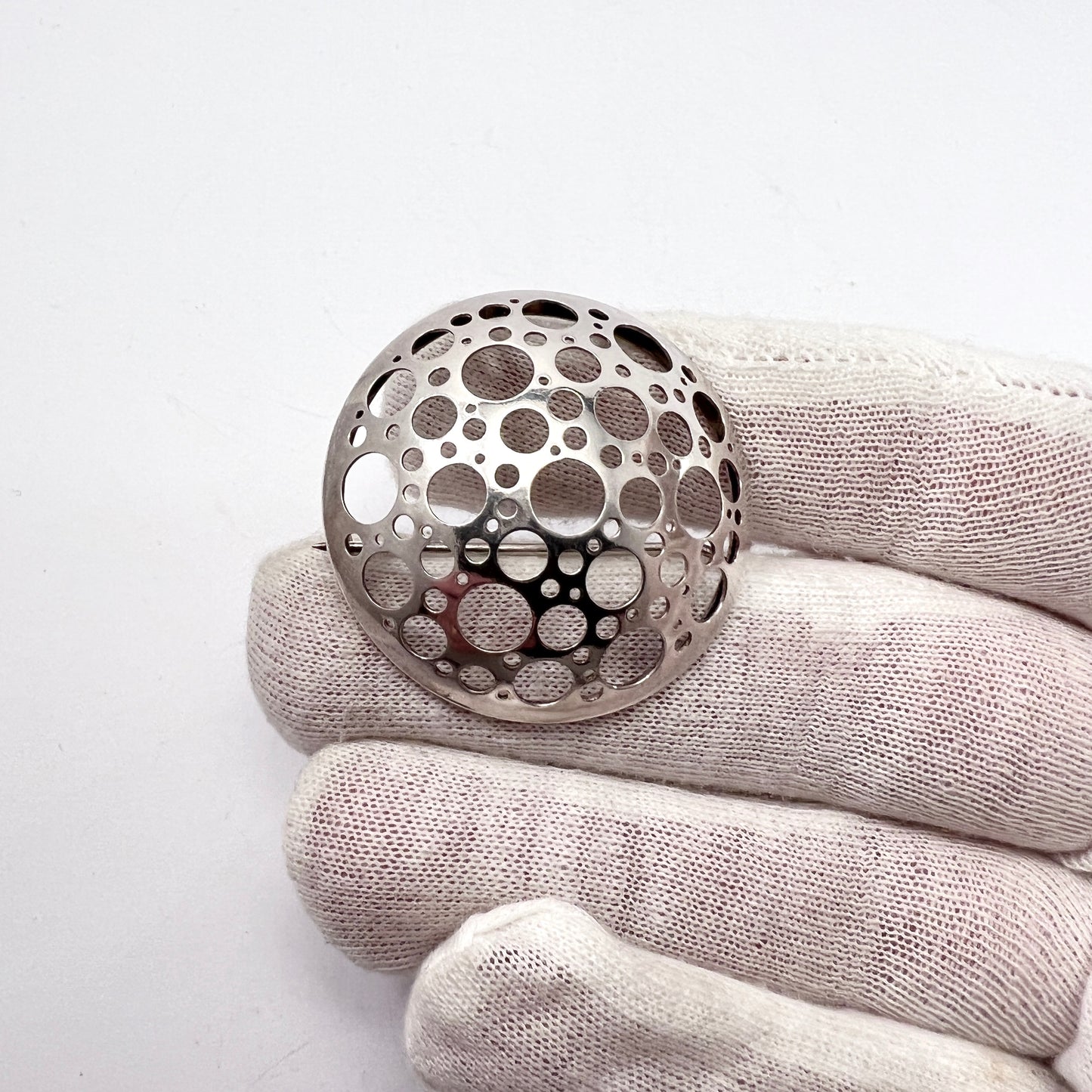 Liisa Vitali for Westerback Finland 1971 Sterling Silver Brooch. Design Ladybird.