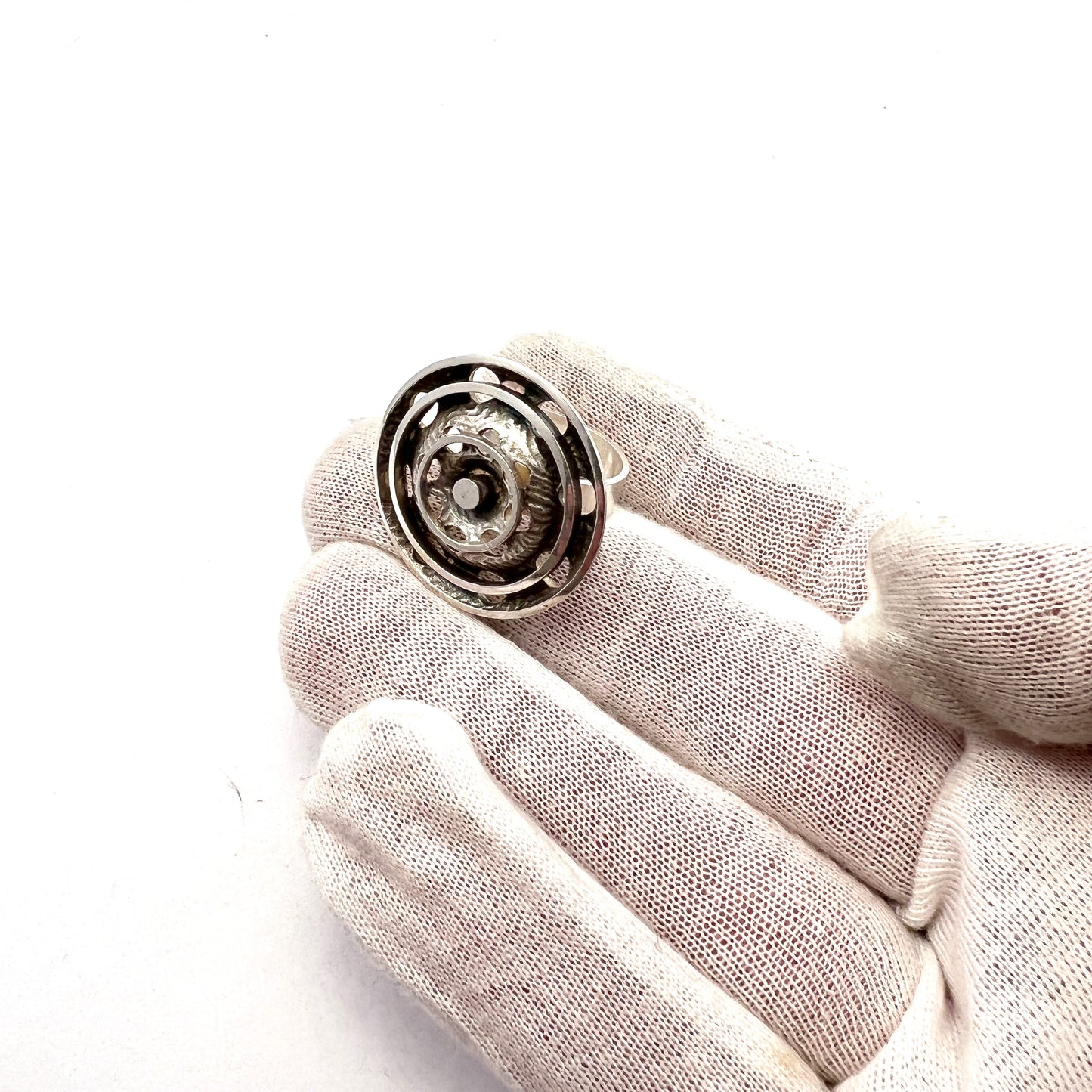 Salovaara, Finland 1968. Vintage Space Age Sterling Silver Ring.