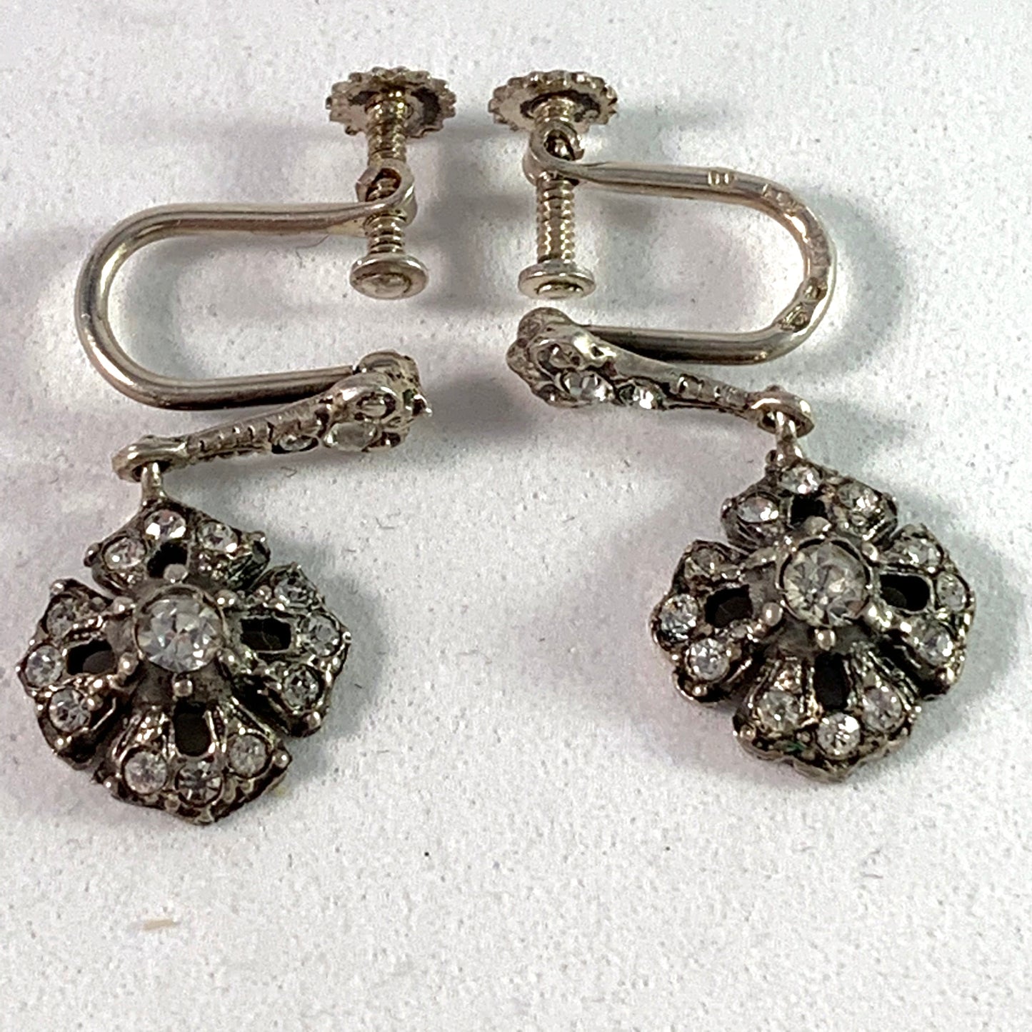 Nils Fröberg, Sweden 1949 Silver Paste Stone Earrings.