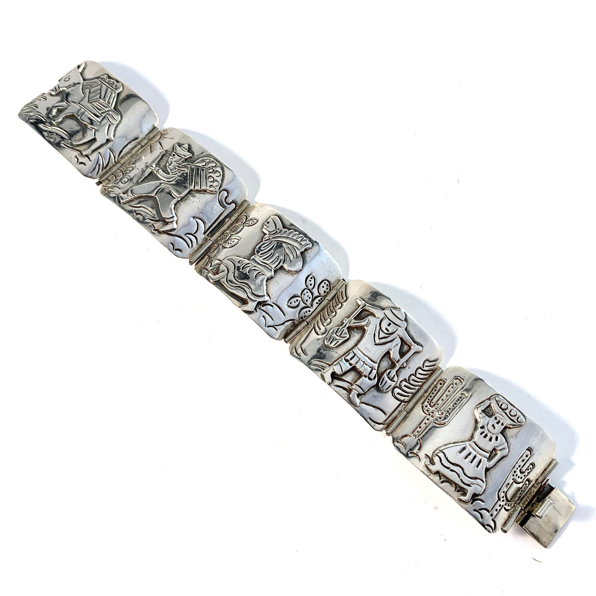 Maker EHP Mexico Vintage Mid Century Sterling Silver Bracelet.