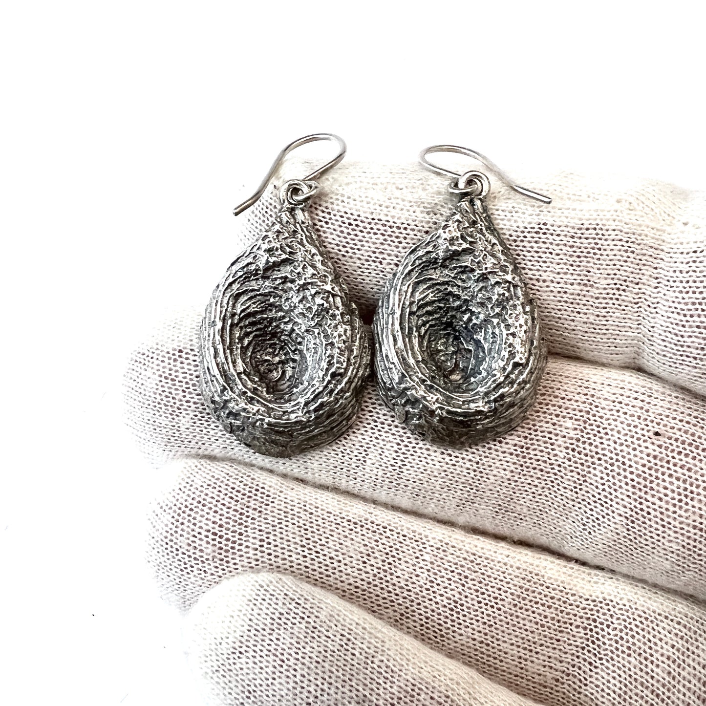 Helky Juvonen for N Westerback, Finland 1972. Vintage Sterling Silver Earrings.