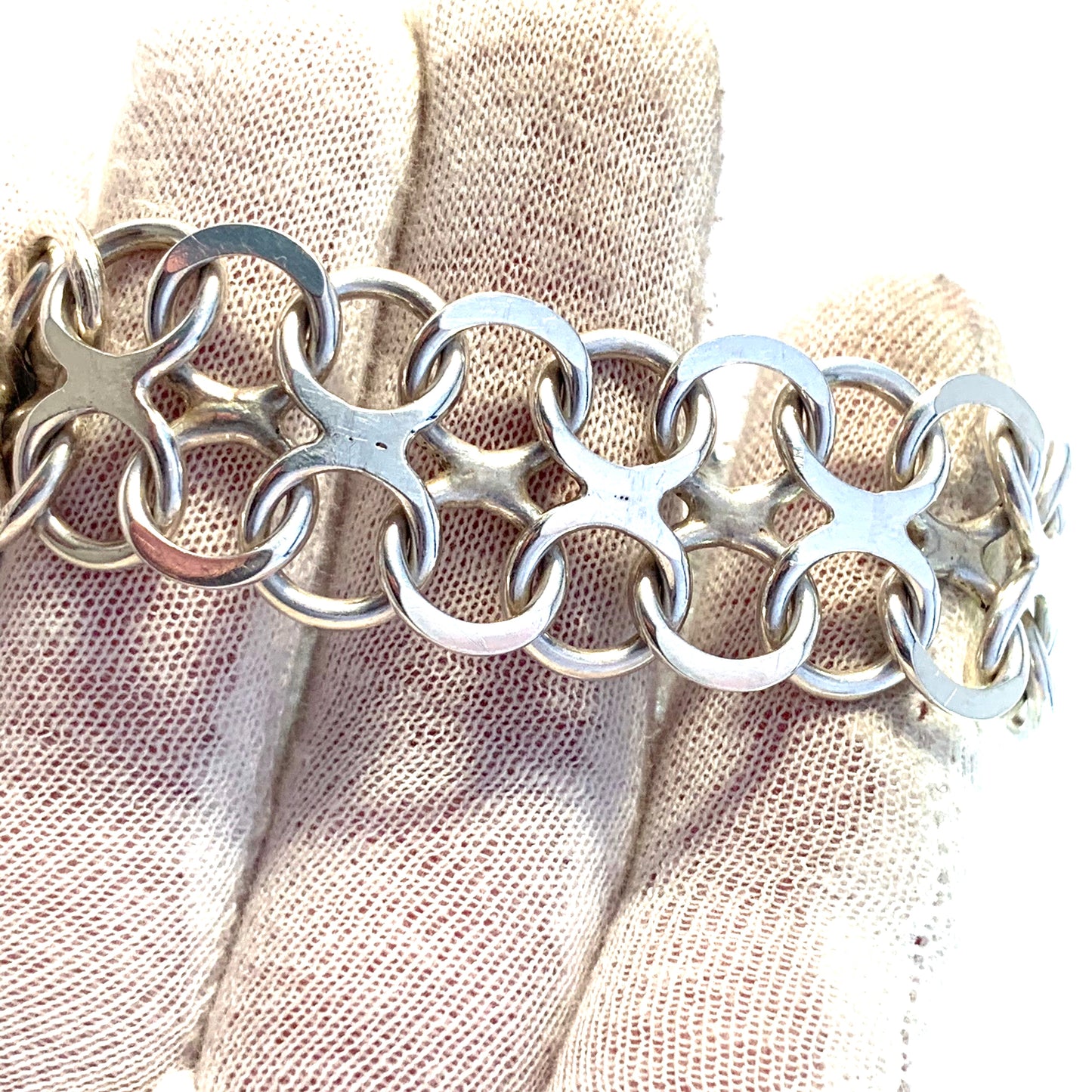 Nils-Eric Södermark, Sweden 1975 Vintage Solid 830 Silver Bracelet.