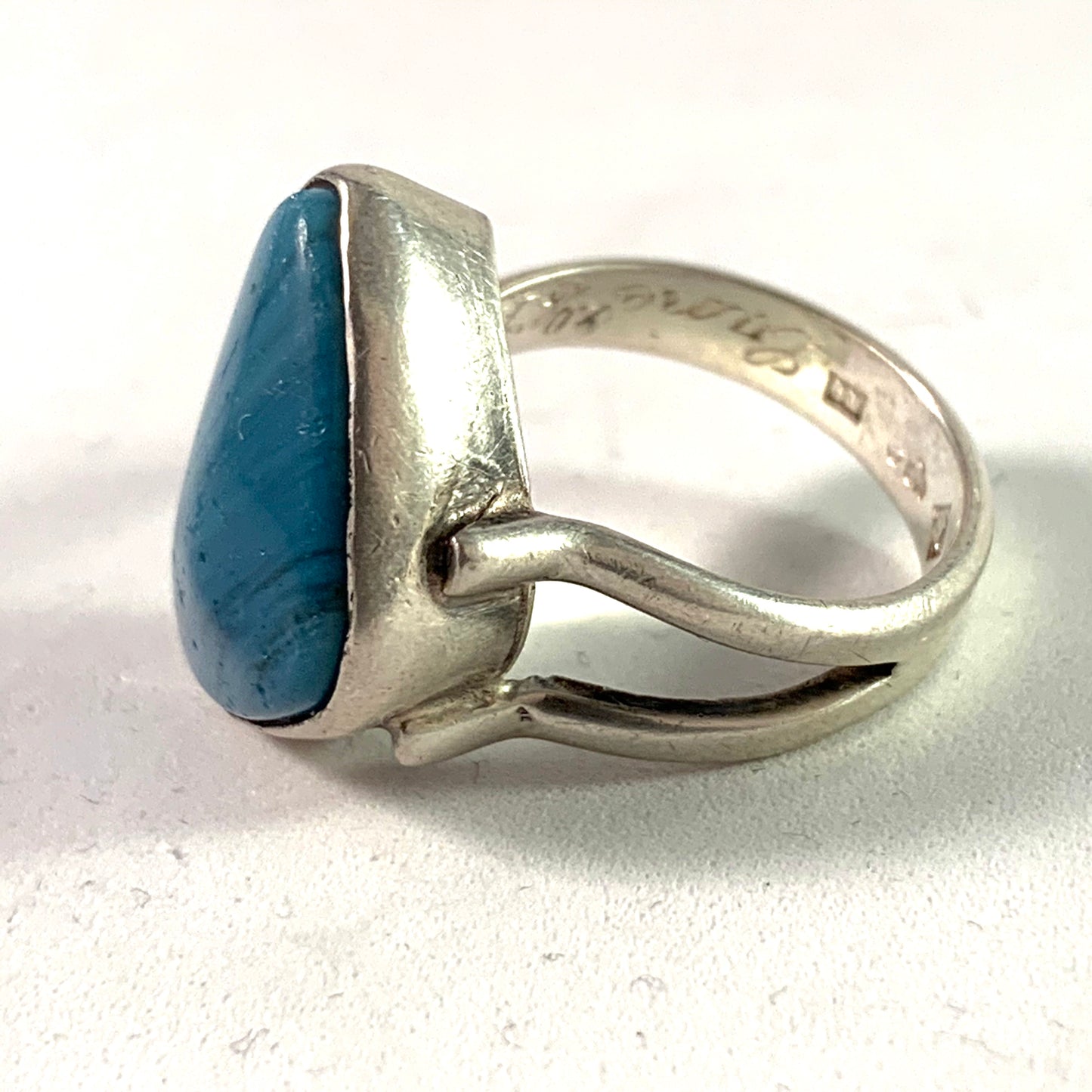 O Nordström, Sweden year 1969, Silver Bergslagen-Stone Ring.