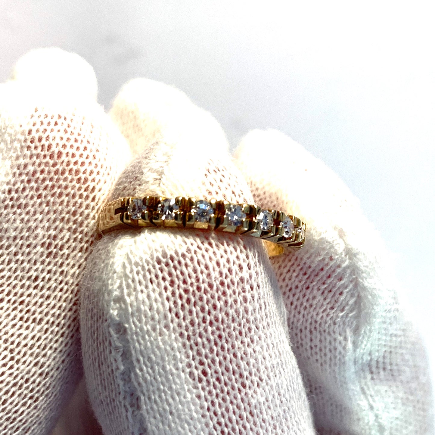 Kaplan, Stockholm 1977. Vintage 18k Gold 8-cut Diamonds Ring.
