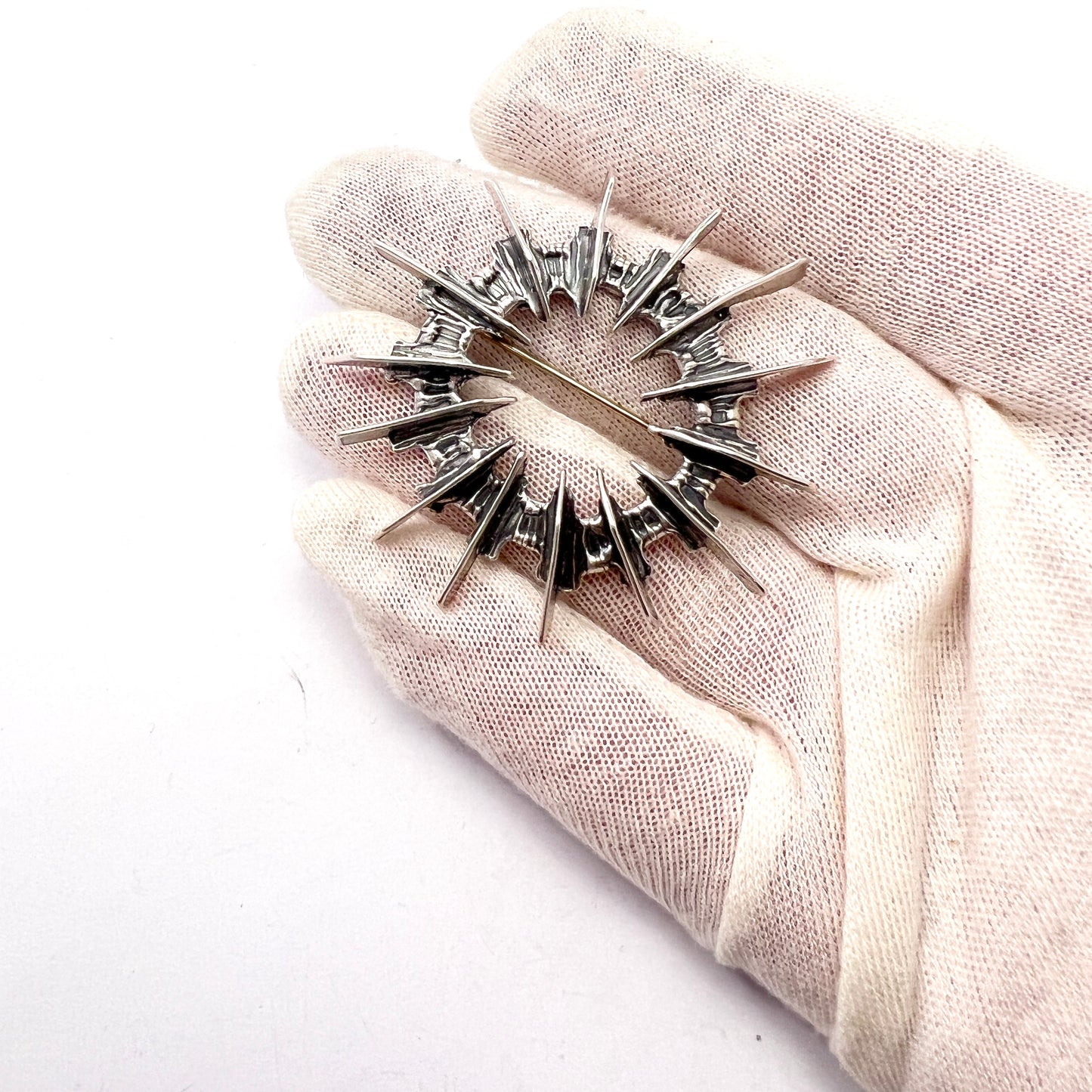 Else and Paul, Norway 1960s Modernist Sterling Silver Brooch.