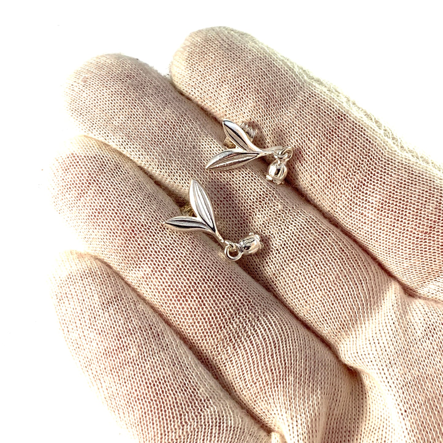 Kalevala Koru, Finland. Sterling Silver Lily of the Valley Earrings.