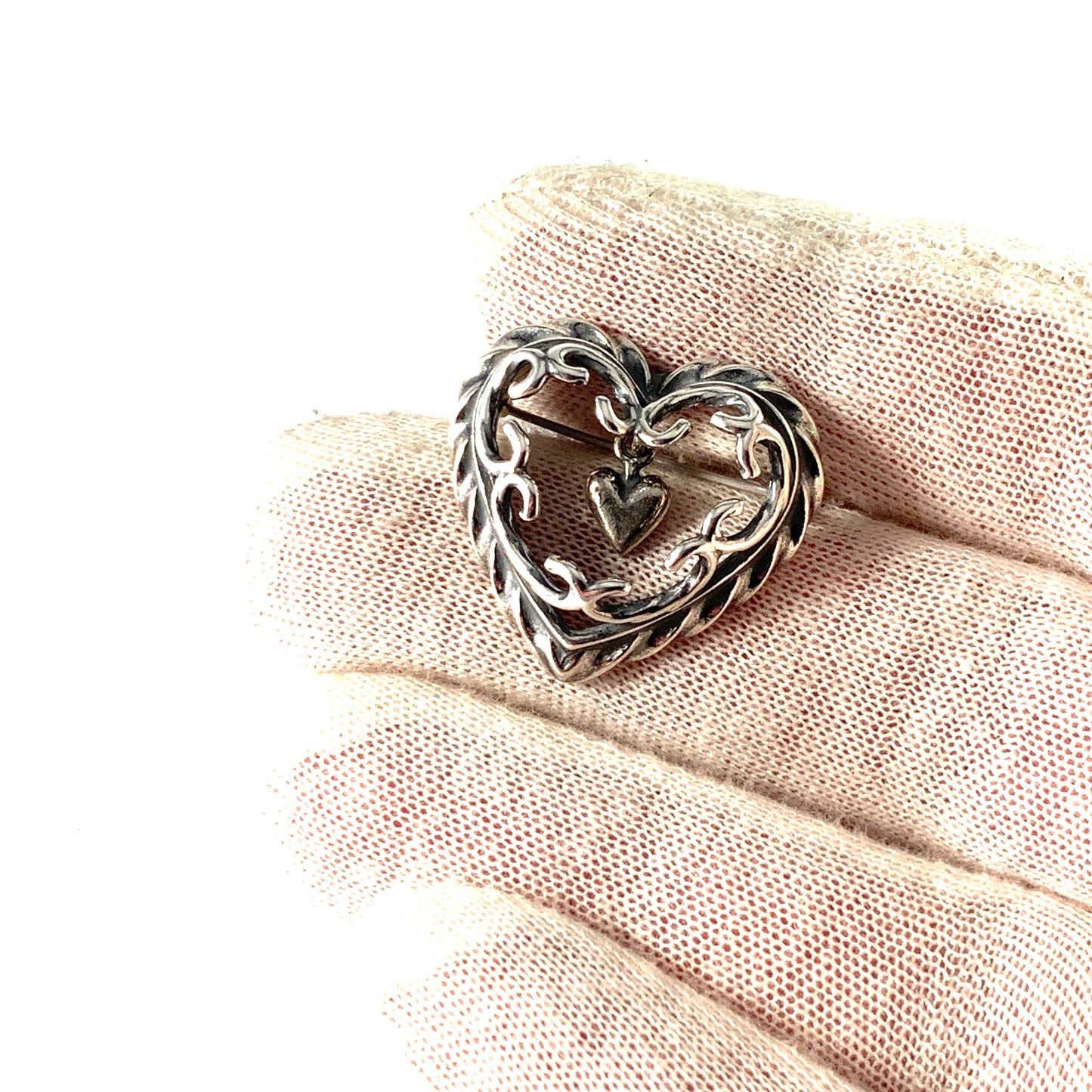 Kalevala Koru, Finland. Vintage Sterling Silver "Heart of the House" Brooch.