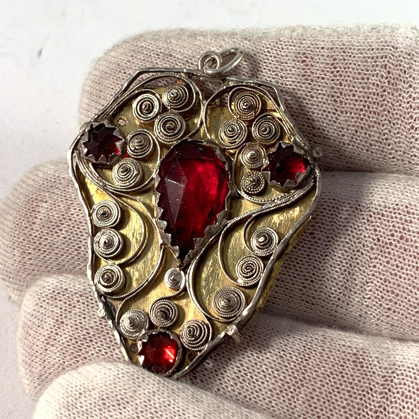 Wallengren, (1802-84) Sweden early Victorian Solid Silver Paste Pendant.