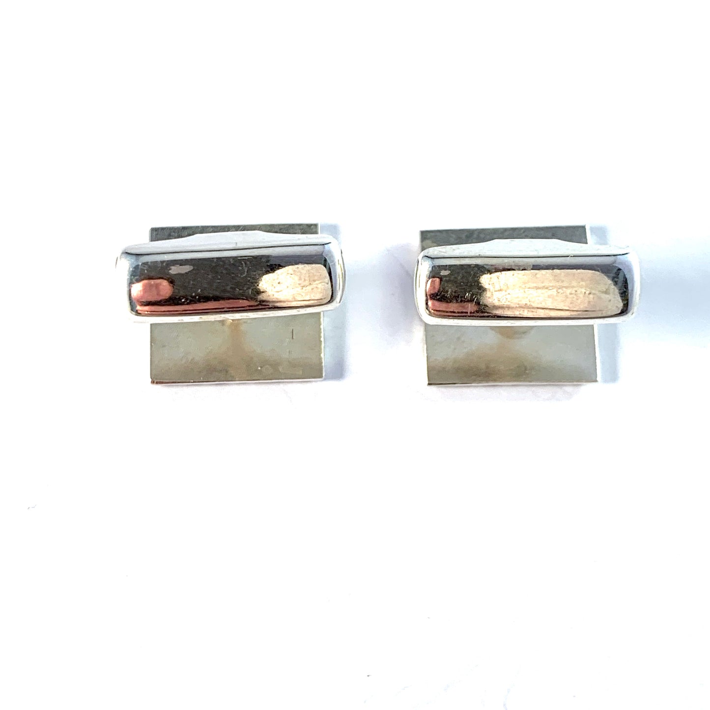 Rauno Oma Mättö, Finland 1976 Solid Silver Pair of Modernist Cufflinks.