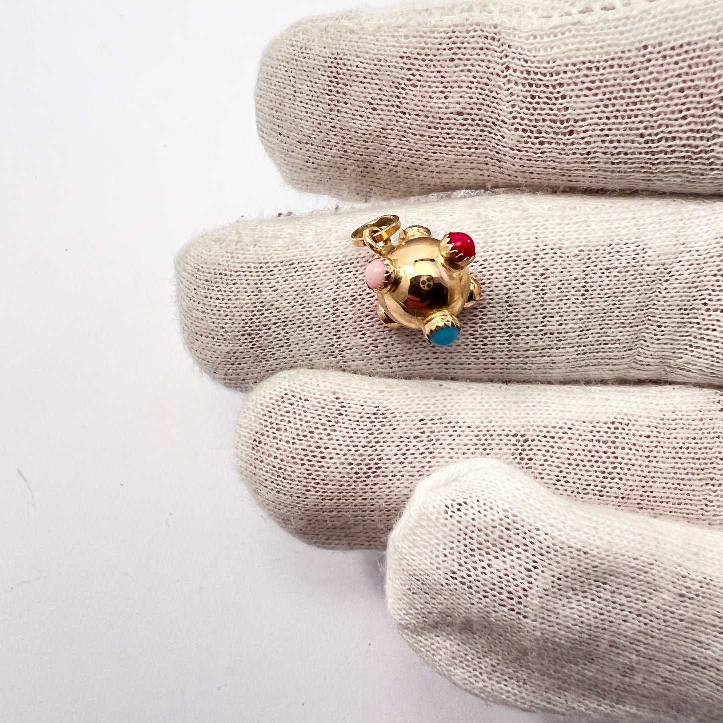 1950-60s. Vintage 18k Gold Paste Stone Sputnik Charm.