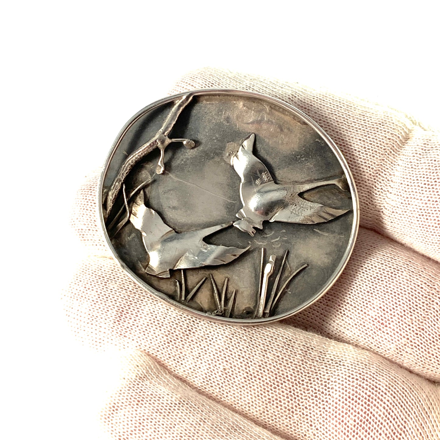 Zahle, for Röijersten & Cederwall. Sweden 1952. Sterling Silver Brooch. Signed.