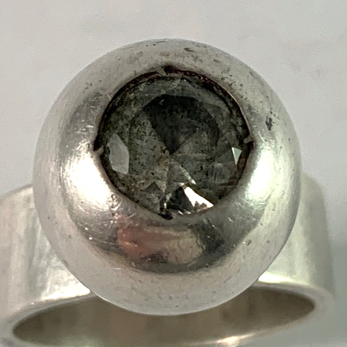 G Dahlgren, Sweden 1968 Sterling Rock Crystal Ring.