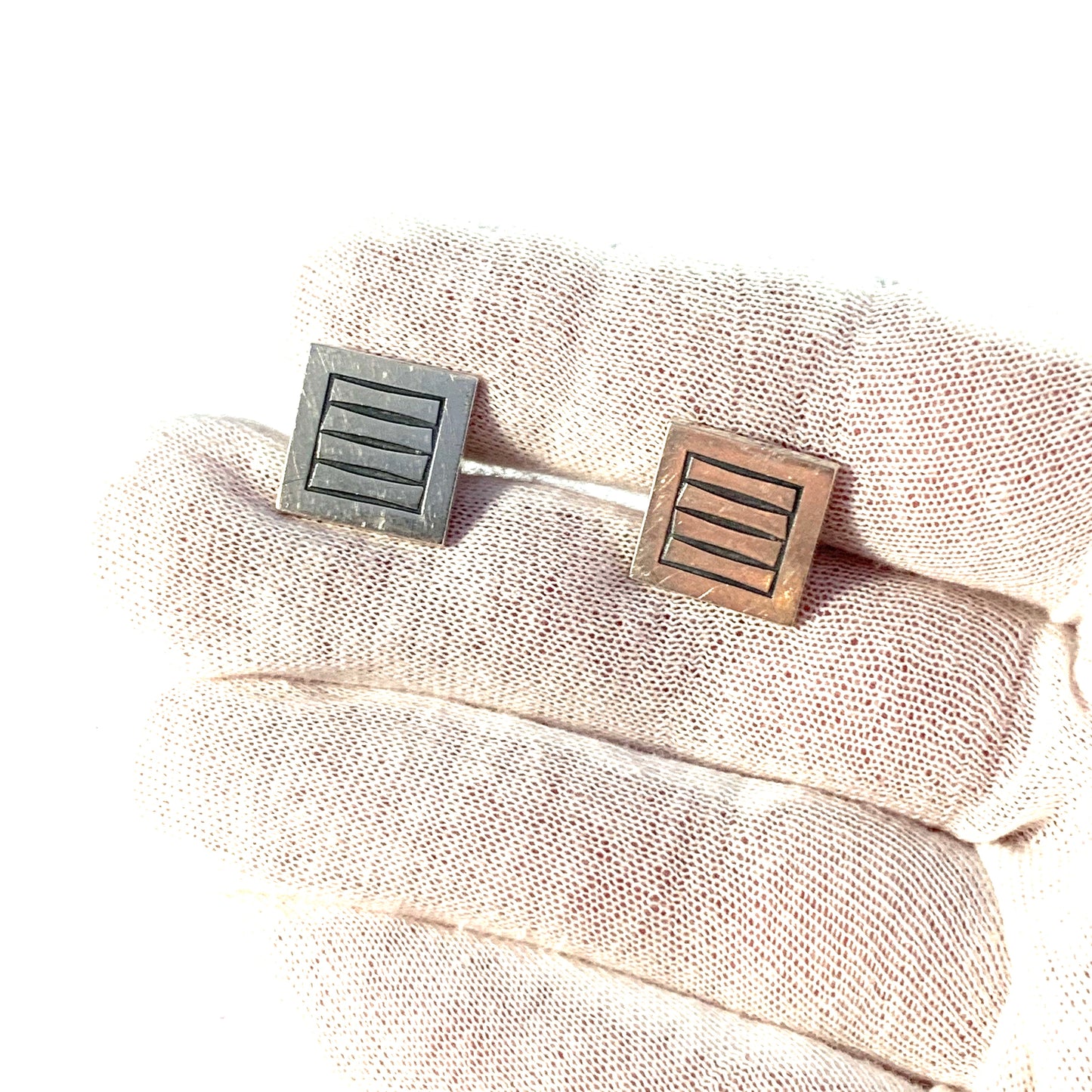 Elis Kauppi, Kupittaan Kulta Finland 1964 Solid Silver Pair of Cufflinks
