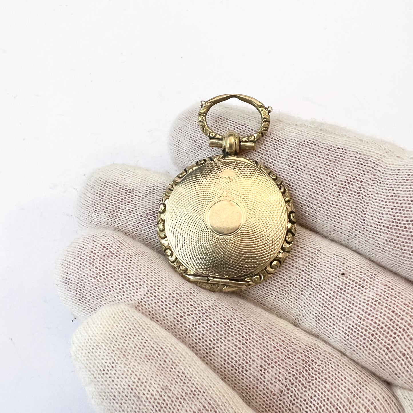 Antique Georgian Gilt Metal Locket Pendant.