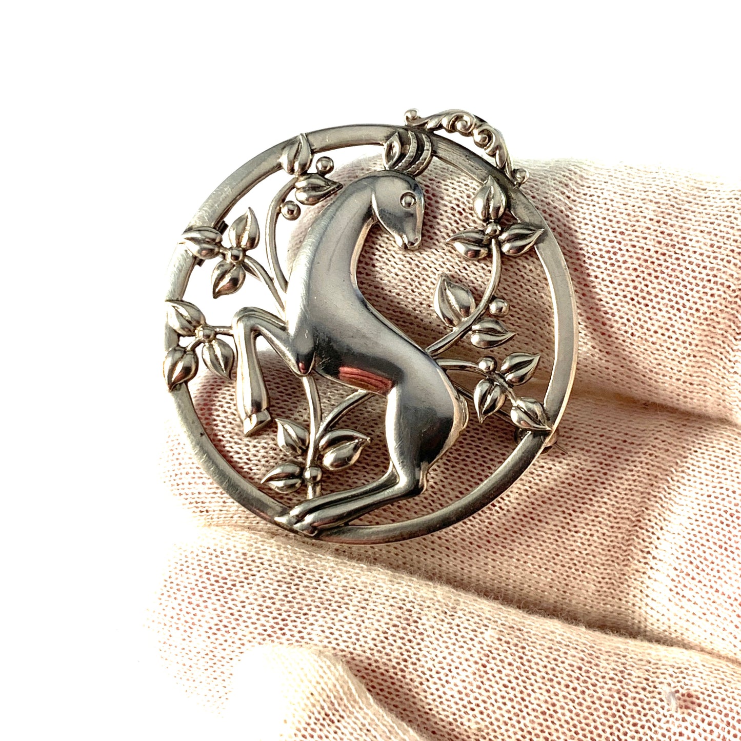 G ダールグレン、スウェーデン 1943 年。戦時中のヴィンテージ スターリング シルバー ブローチ。