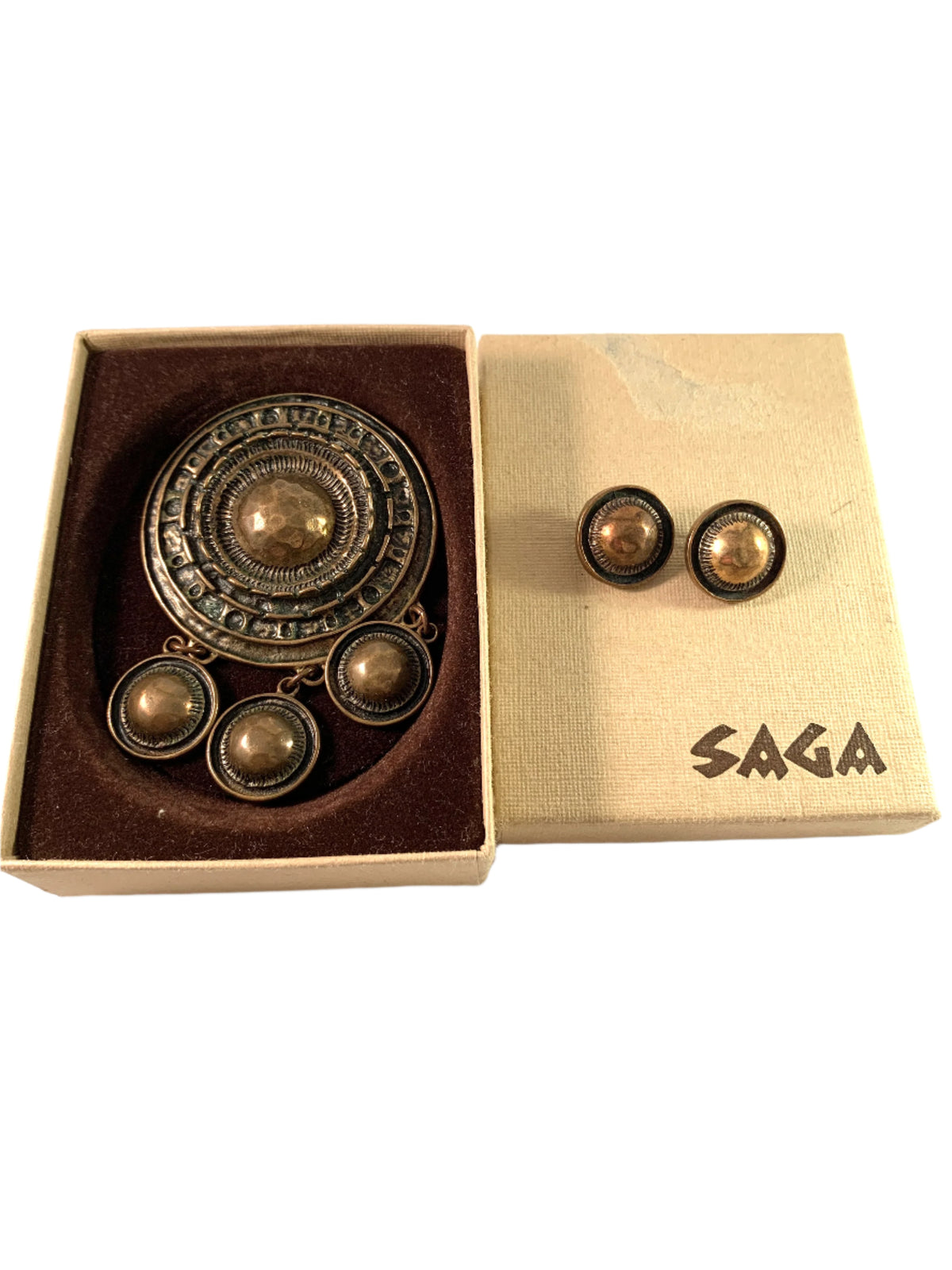 Unn Tangerud, for D Andersen Norway 1960s Bronze Set. Viking Copy Saga Series.