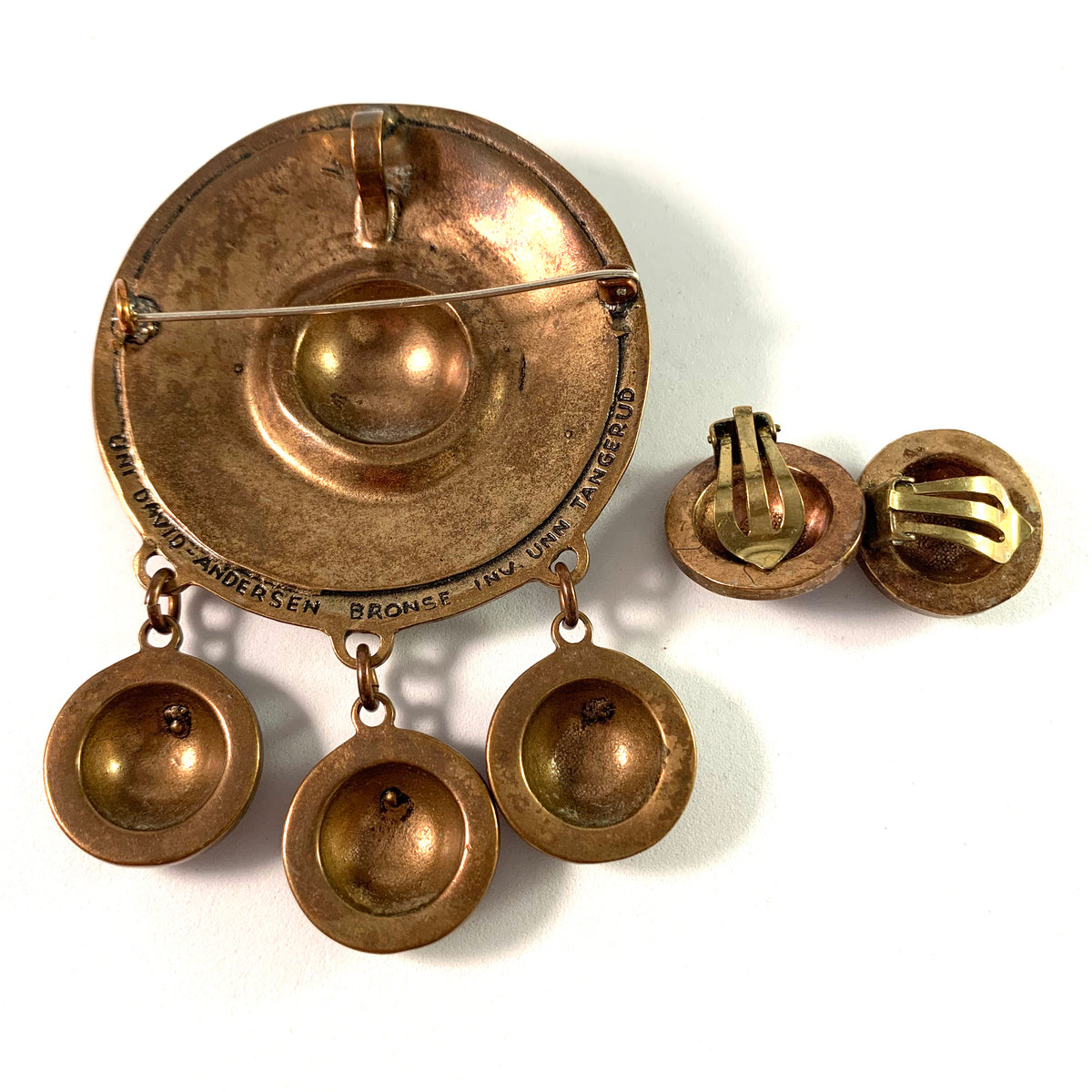 Unn Tangerud, for D Andersen Norway 1960s Bronze Set. Viking Copy Saga Series.