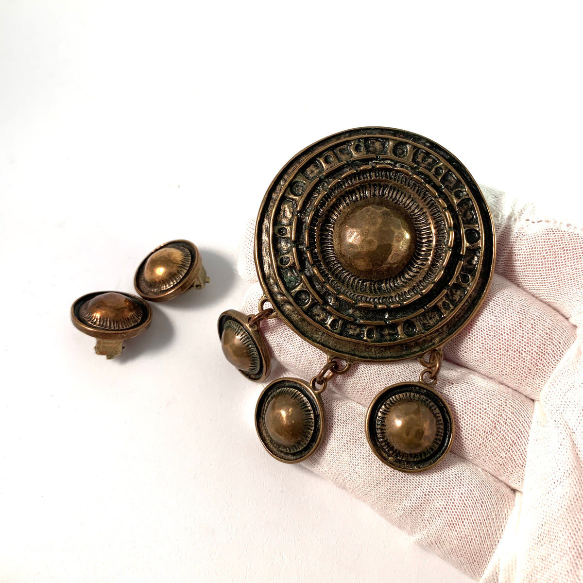 Unn Tangerud, for D Andersen Norway 1960s Bronze Set. Viking Copy Saga Series.