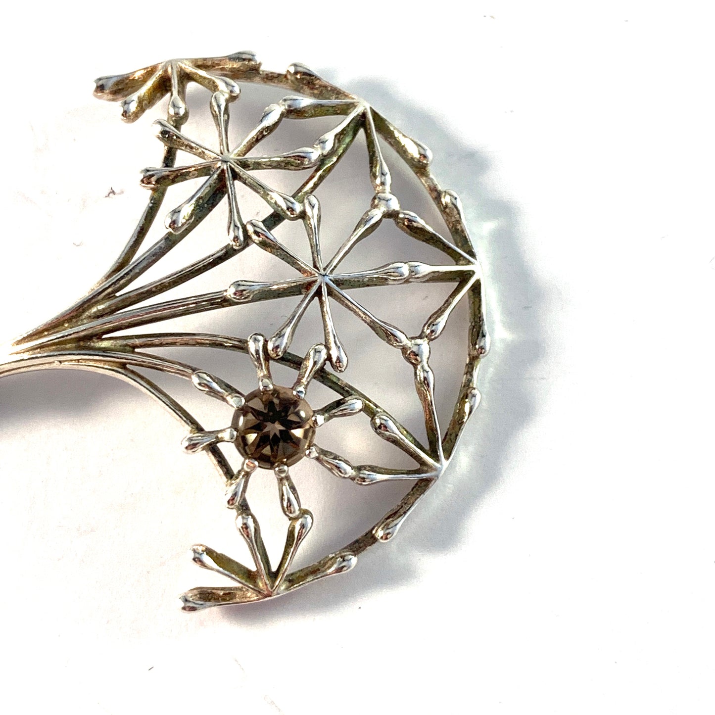 Kalevala Koru, Finland. Very Large Sterling Silver Quartz Brooch. Design: Dream.