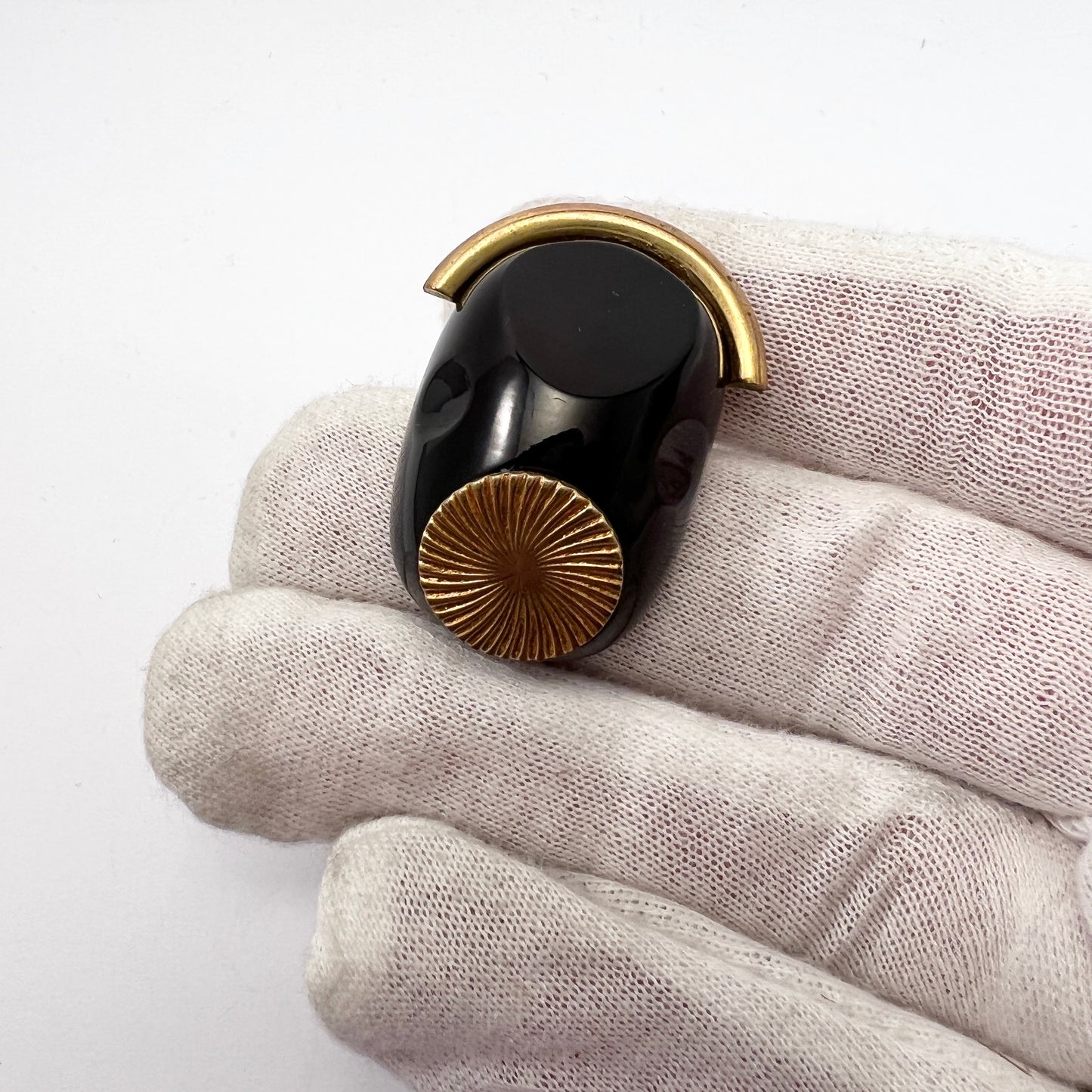 Marked FRANCE. Vintage Art Deco Costume Jewelry Fur Dress Clip Brooch.