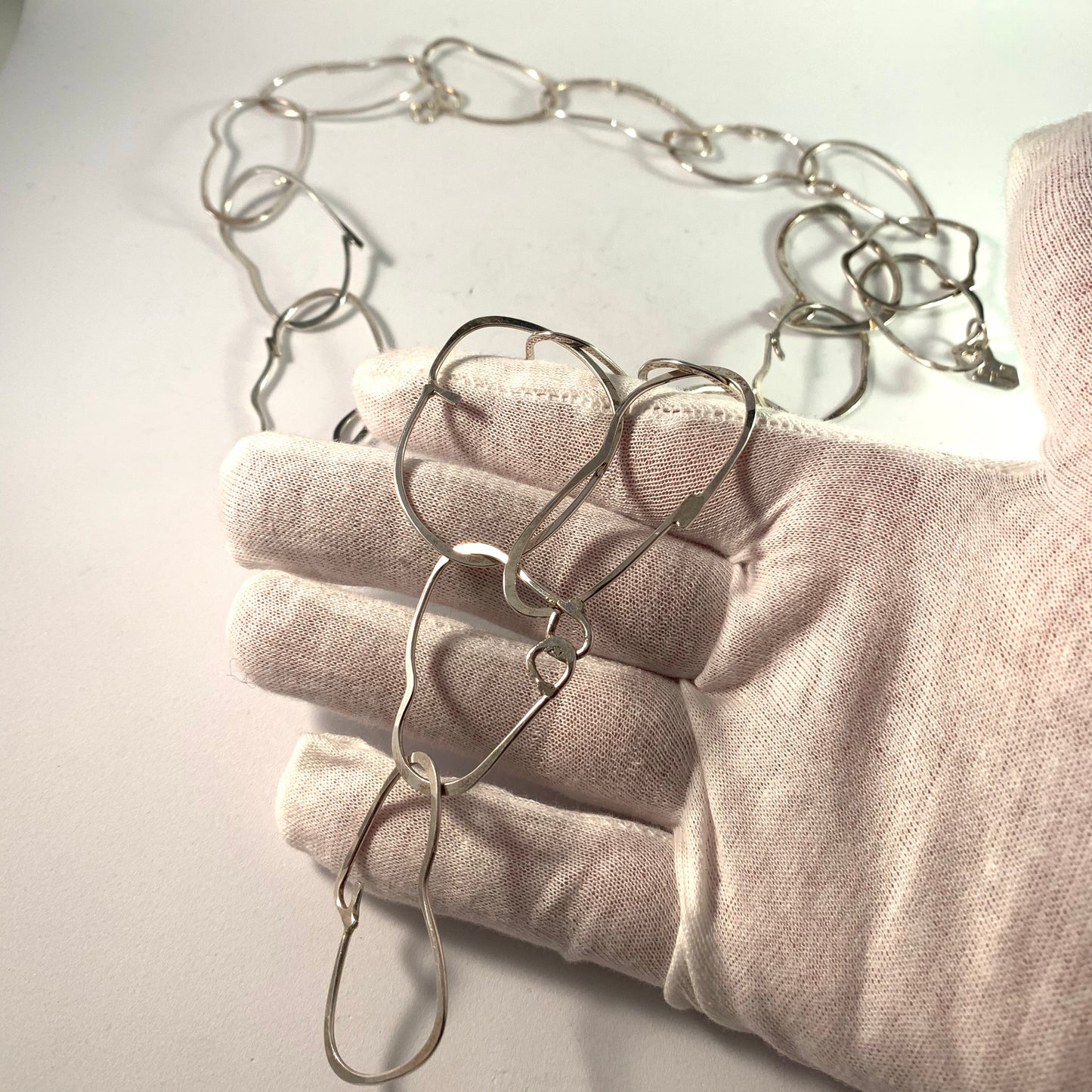 Owe Johansson, Sweden Vintage Large Sterling Necklace. Boxed