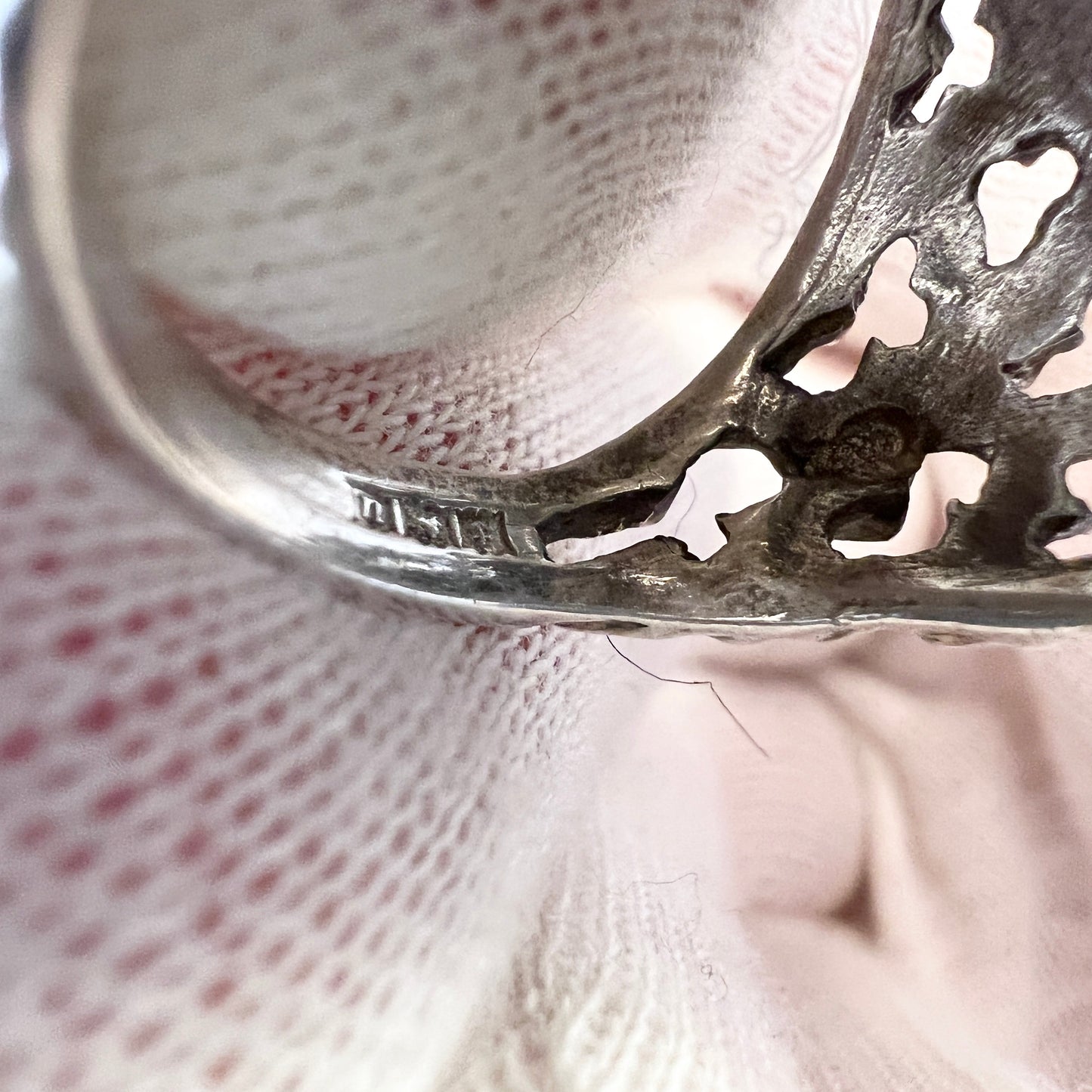 Birmingham 1969. Bold Vintage Sterling Silver Moss Agate Unisex Ring.