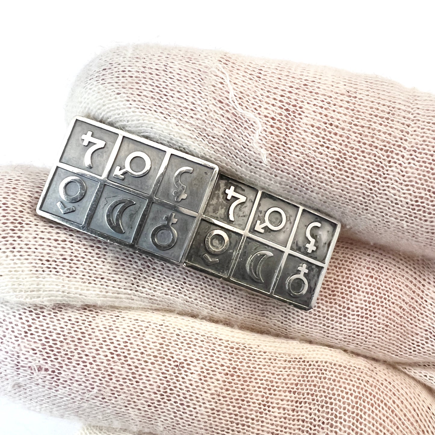 Sporrong, Sweden 1973. Large Sterling Silver Pair of Cufflinks.