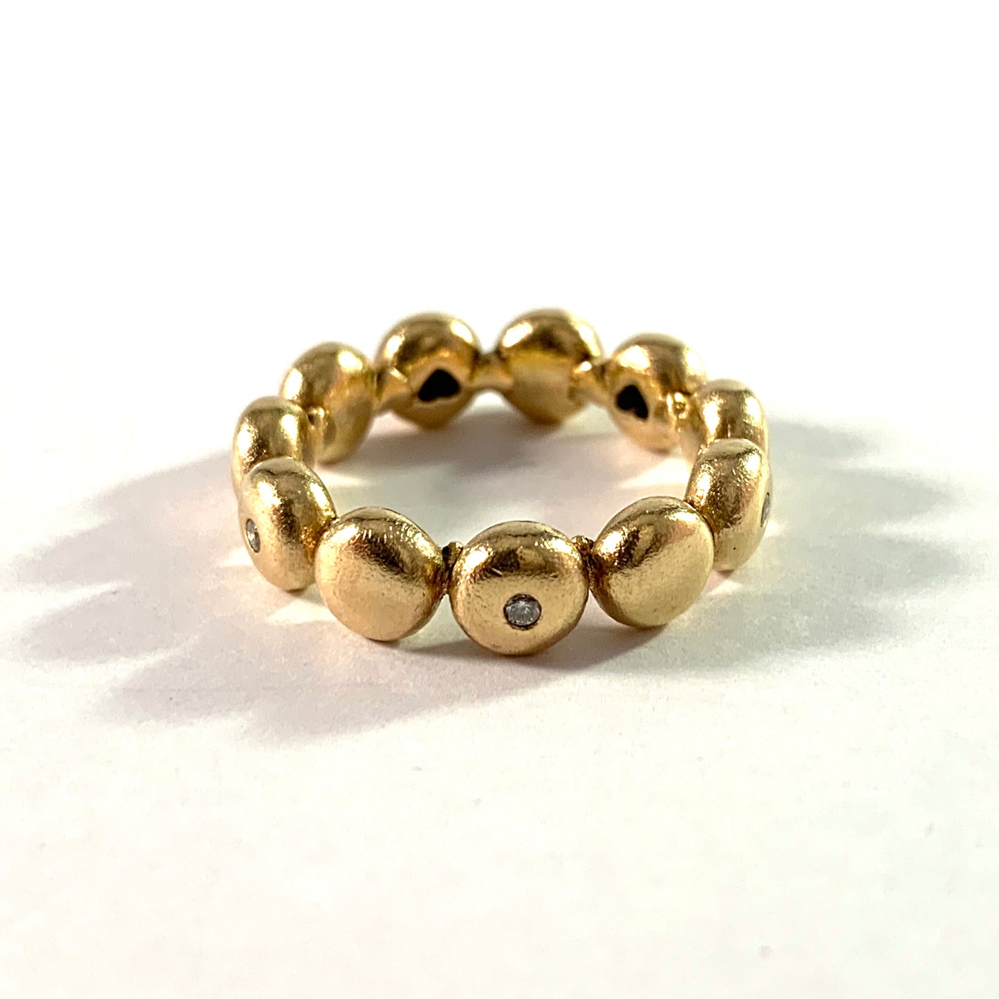 Charlotte Lynggaard for Ole Lynggaard, Denmark. 18k Gold Diamond Bubble Ring.
