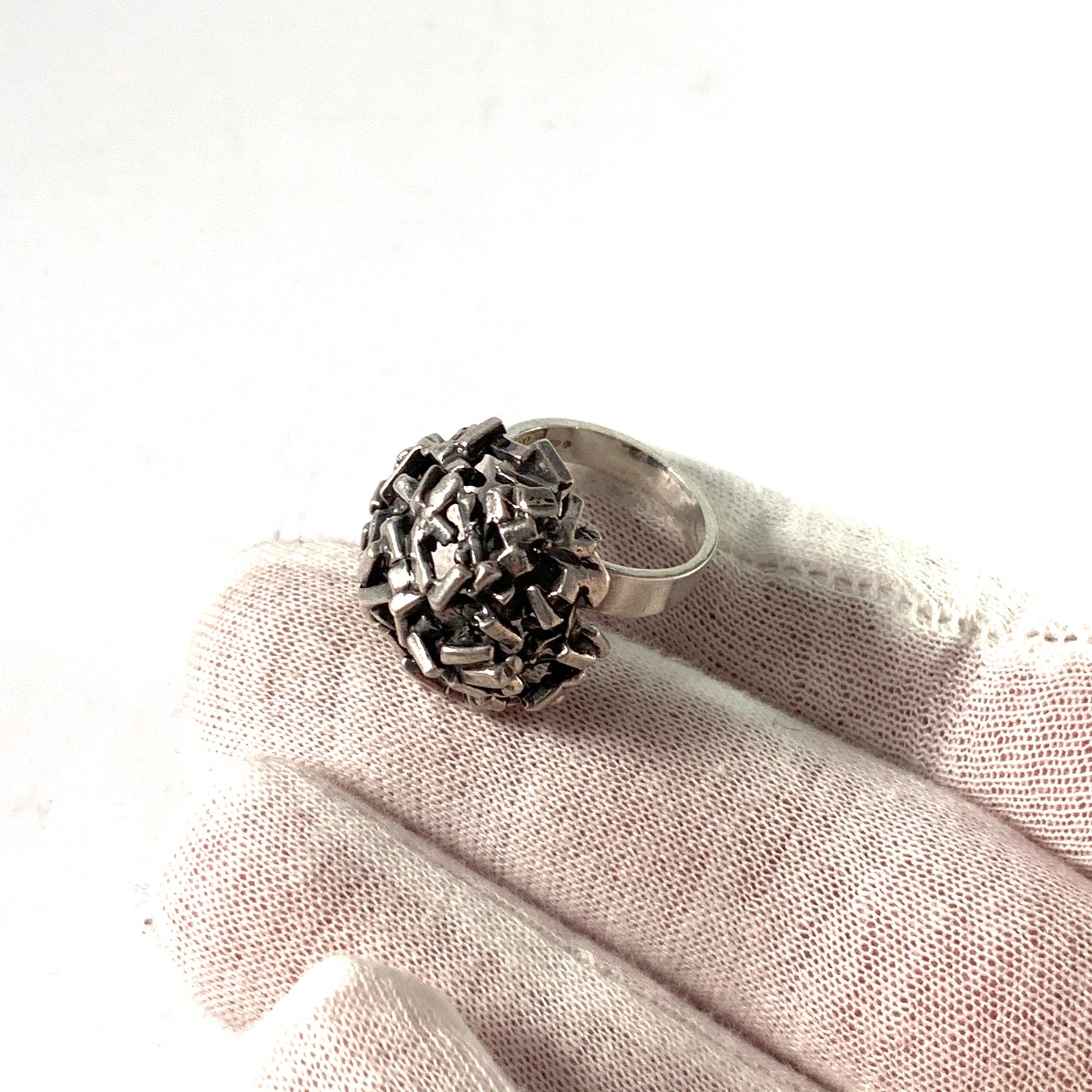 Erik Granit Finland year 1970 Bold Modernist Sterling Silver Ring