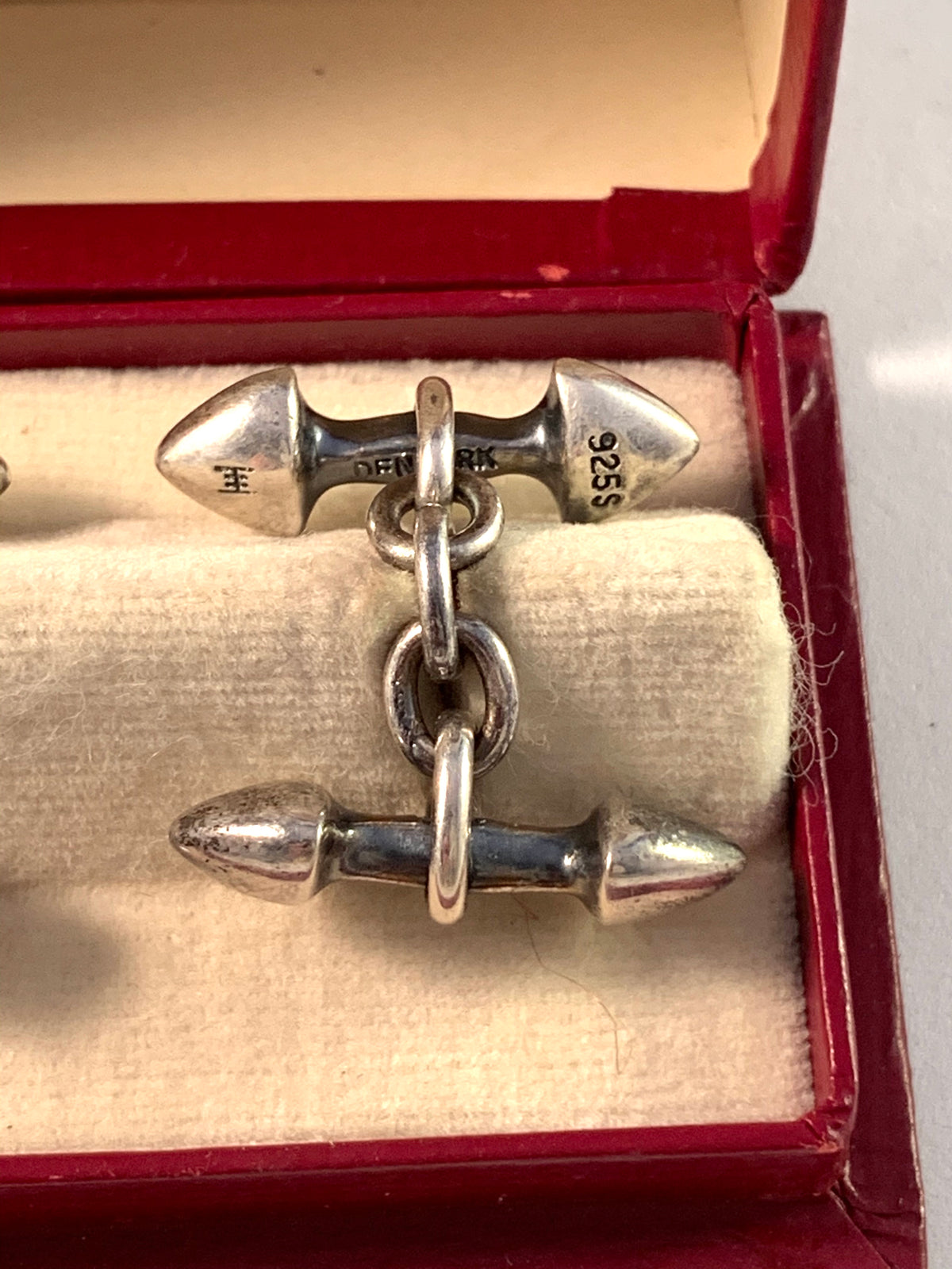 Hans Hansen 1930-40s Boxed Sterling Cufflinks Design no 62