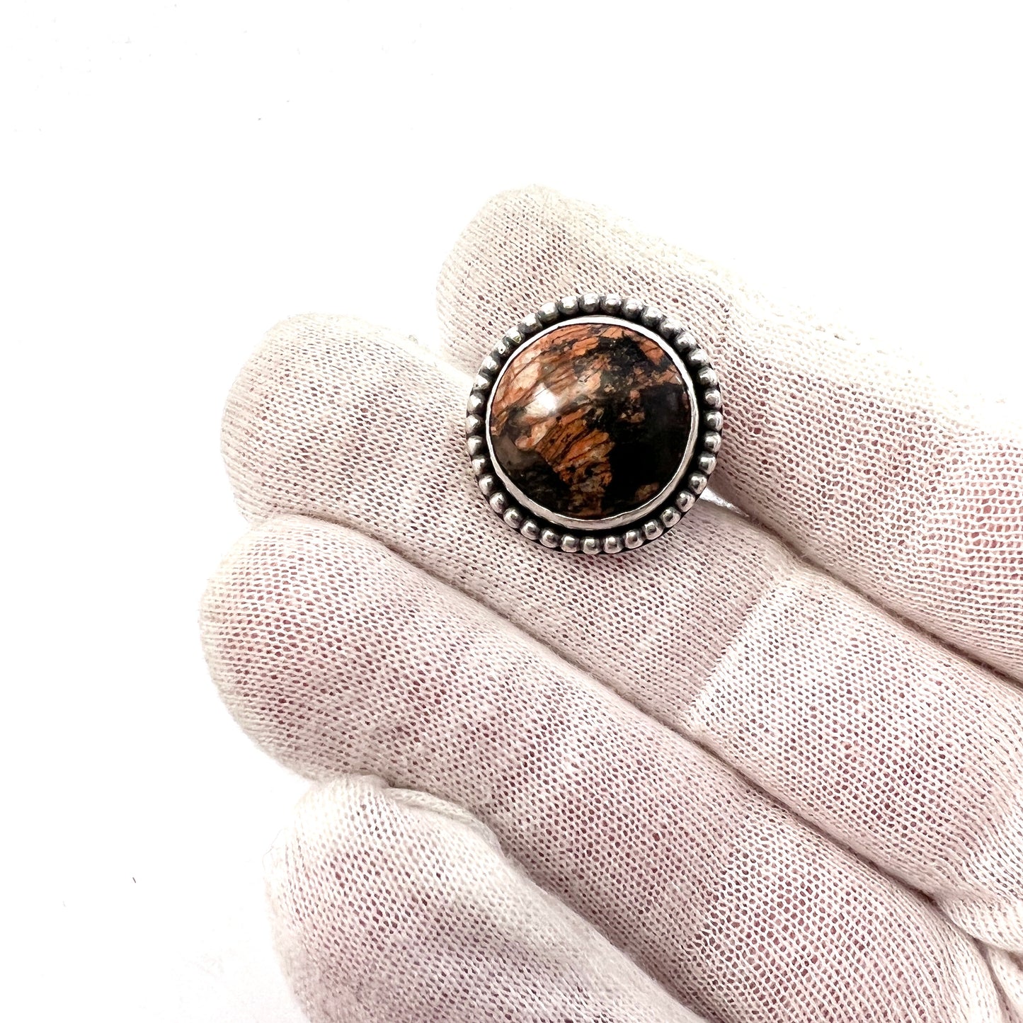 Sivert Kallden, Sweden 1981 Vintage Sterling Silver Local Hardstone Ring.