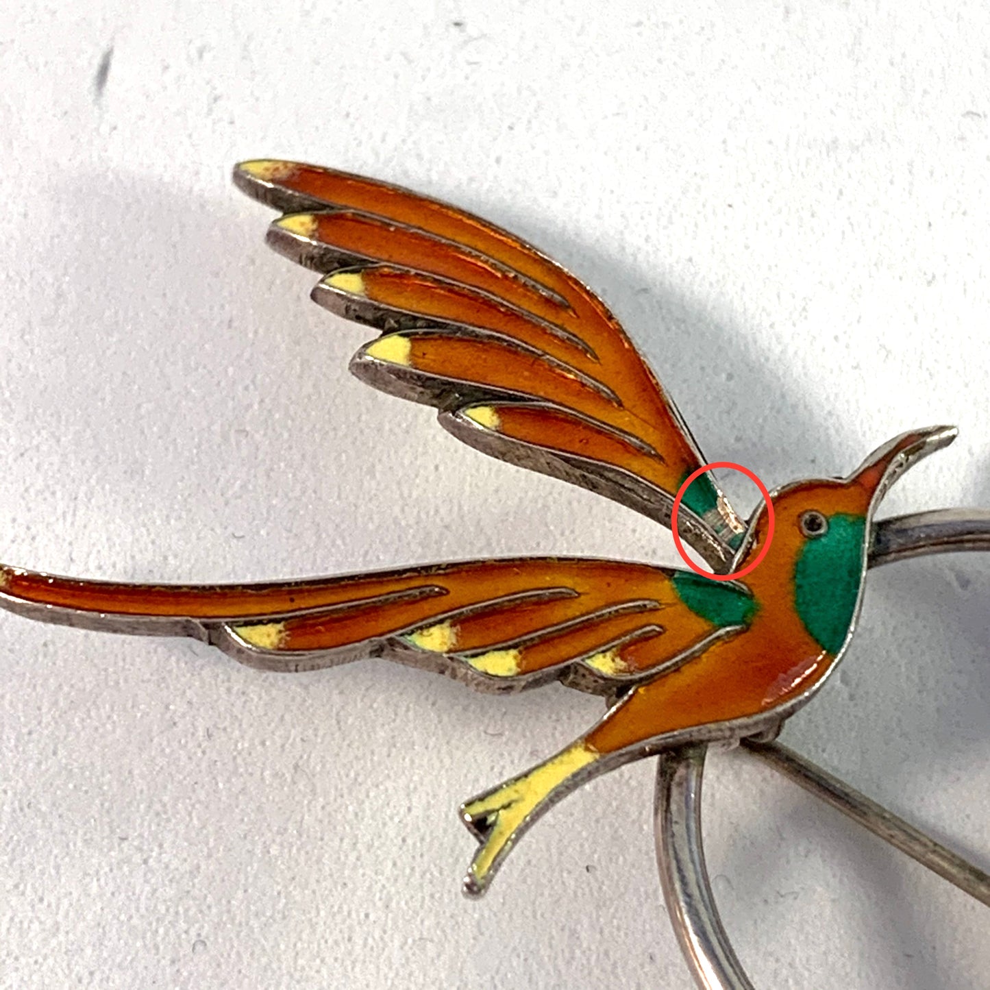 A. Dragsted, Copenhagen early 1900s Enamel Sterling Brooch.